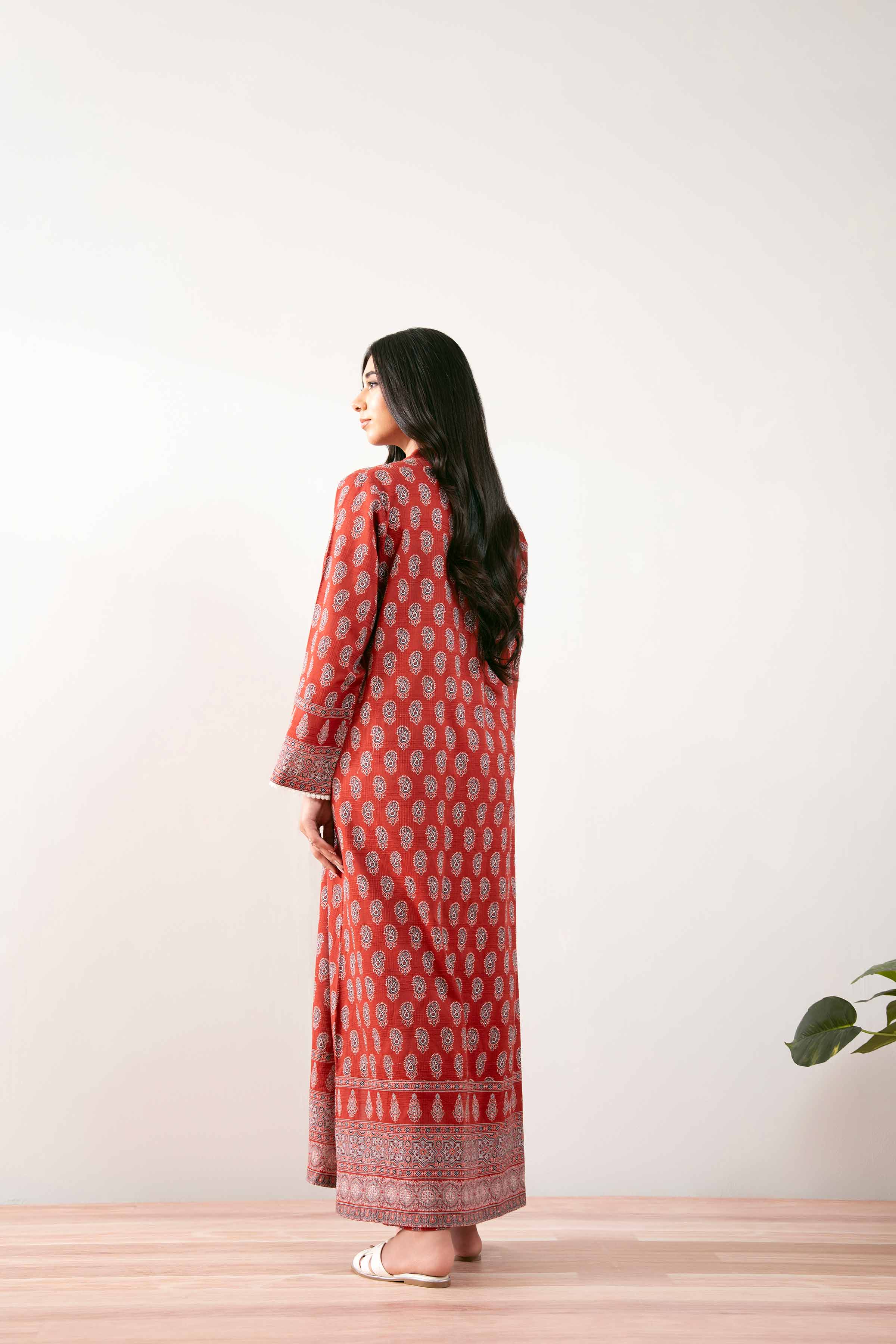 NISHATUAE - Red Printed Lawn 2-piece Ready to wear Dress
