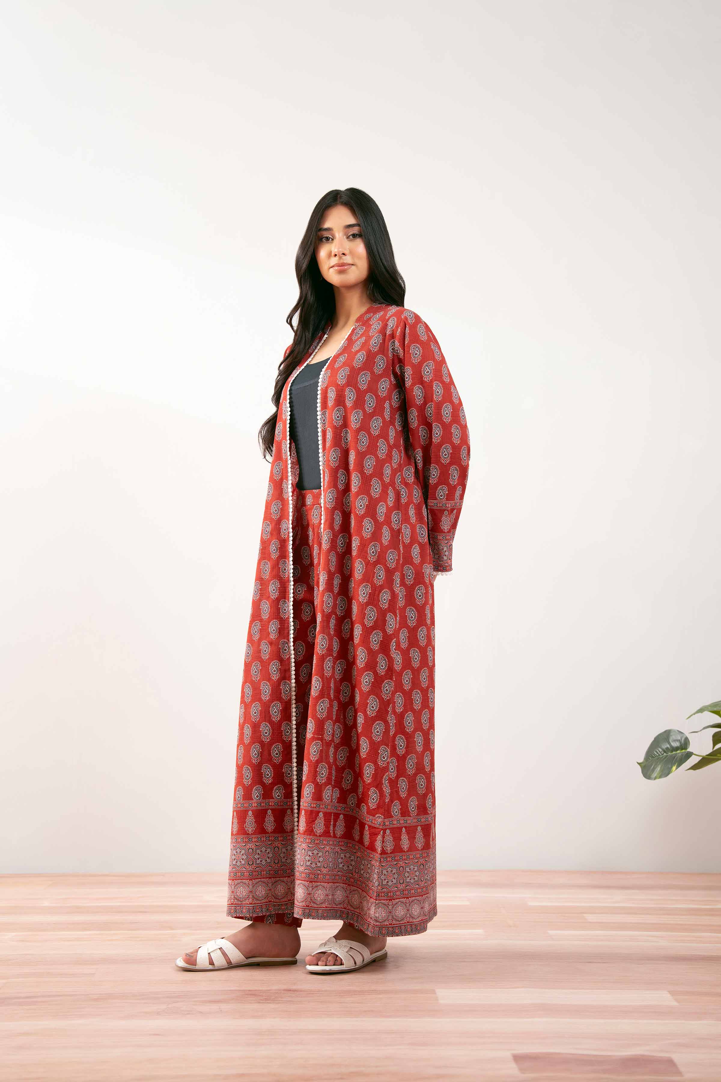 NISHATUAE - Red Printed Lawn 2-piece Ready to wear Dress