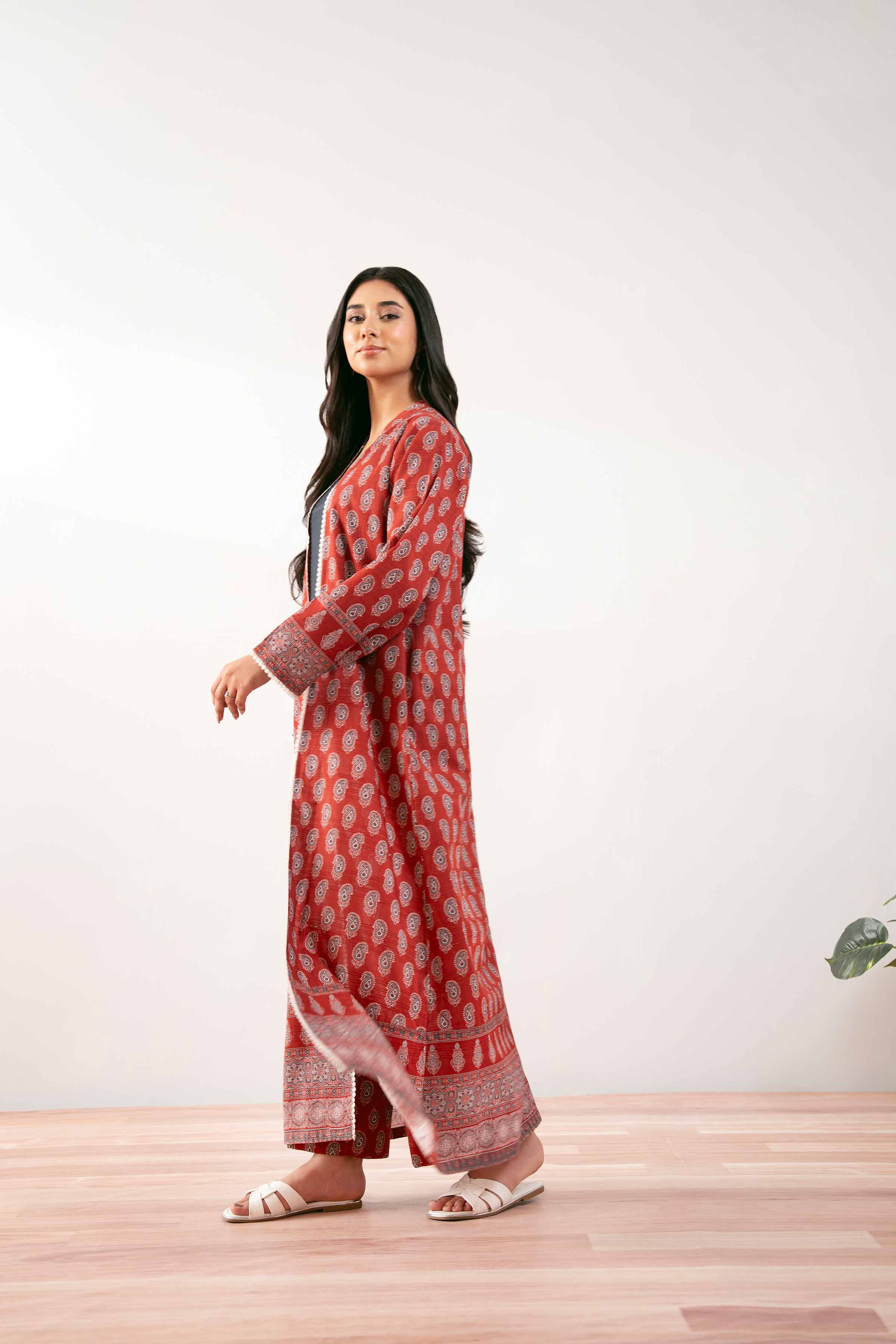 NISHATUAE - Red Printed Lawn 2-piece Ready to wear Dress