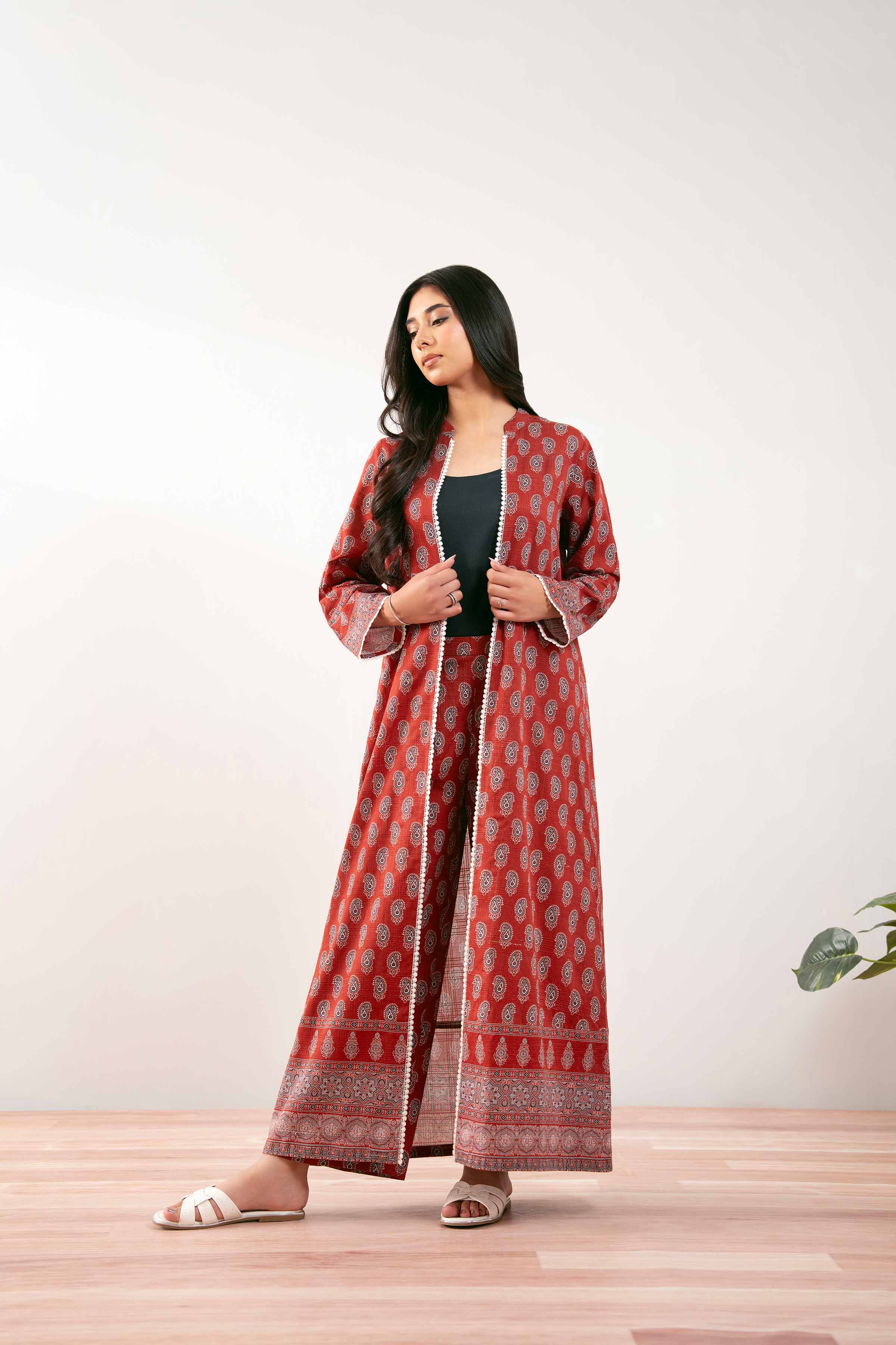 NISHATUAE - Red Printed Lawn 2-piece Ready to wear Dress