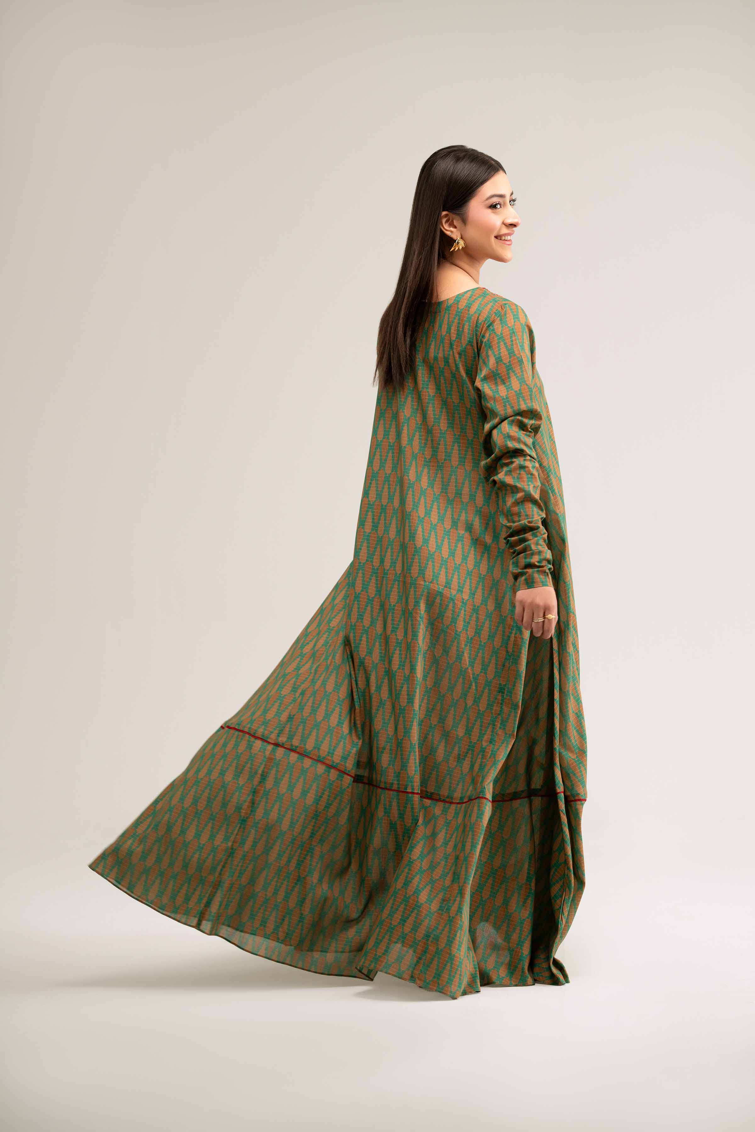 Printed Embroidered Dress - FS25-23