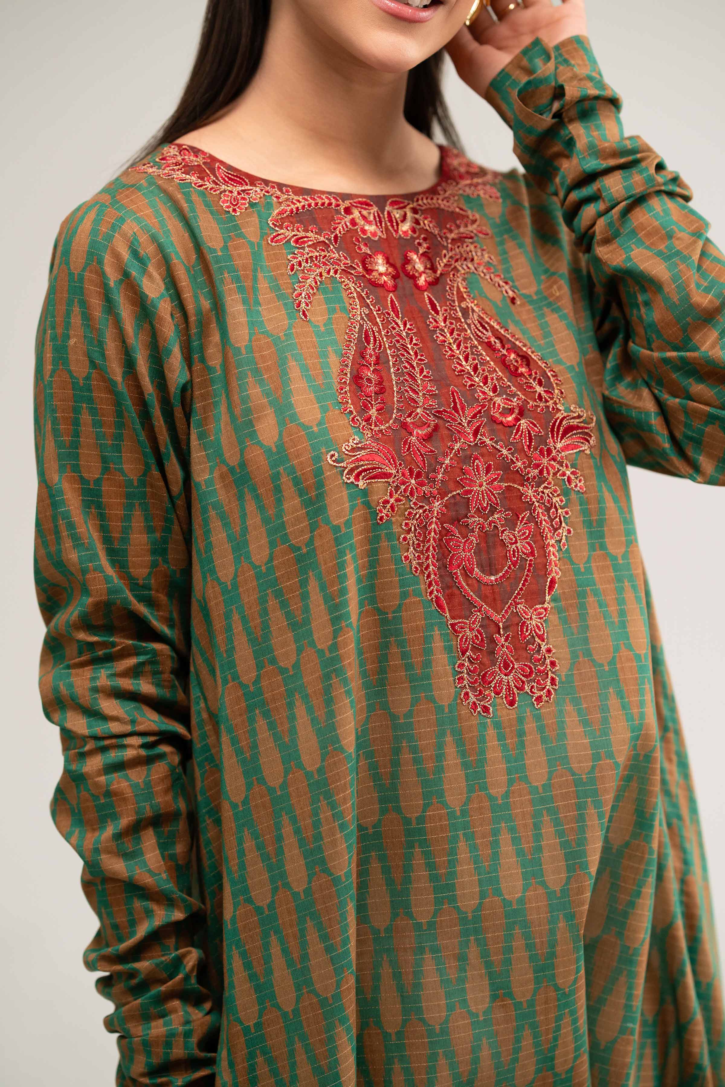 Printed Embroidered Dress - FS25-23