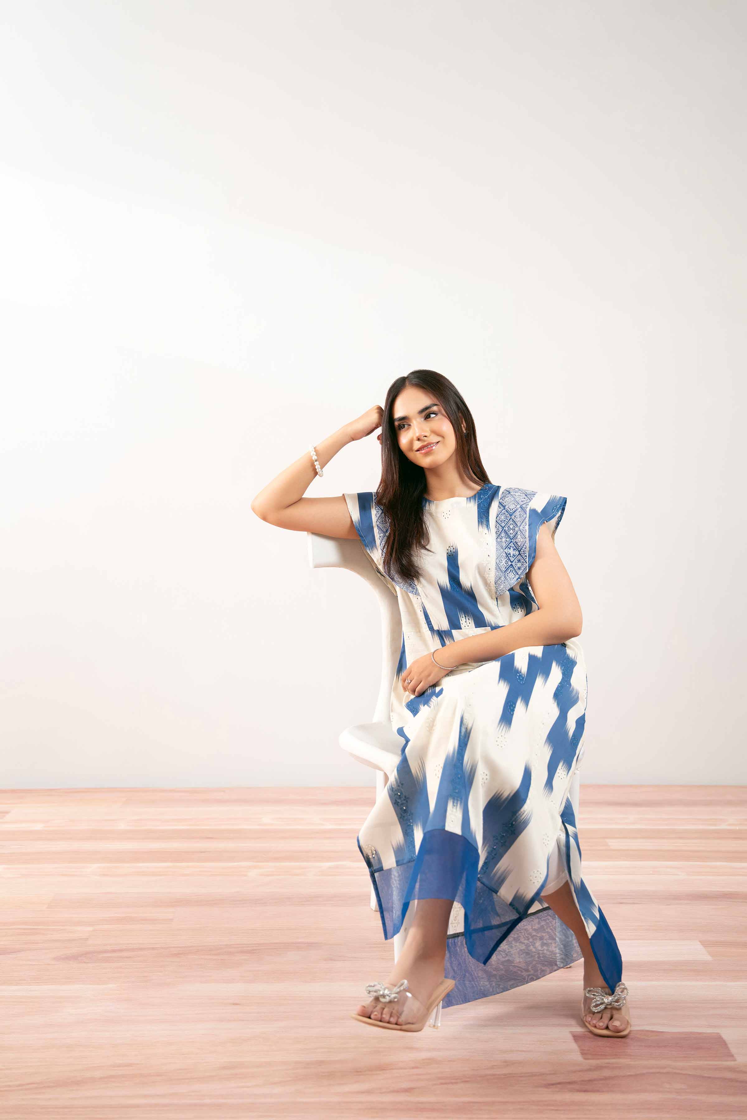 Printed Embroidered Dress - FS25-30