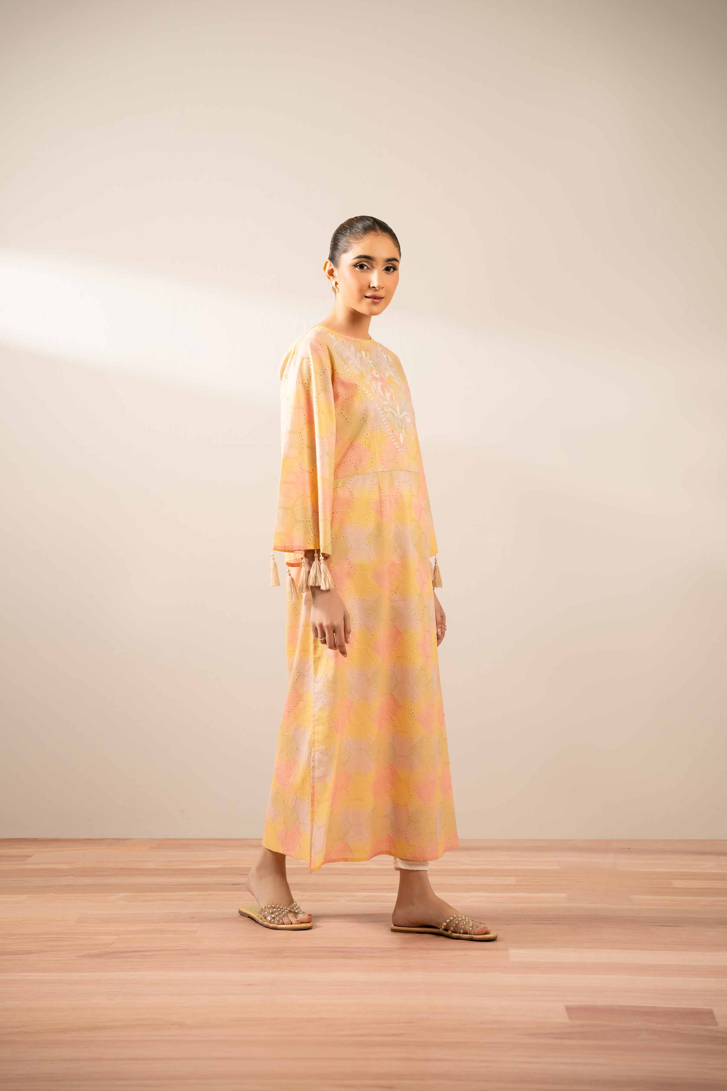 Printed Embroidered Dress - FS25-34