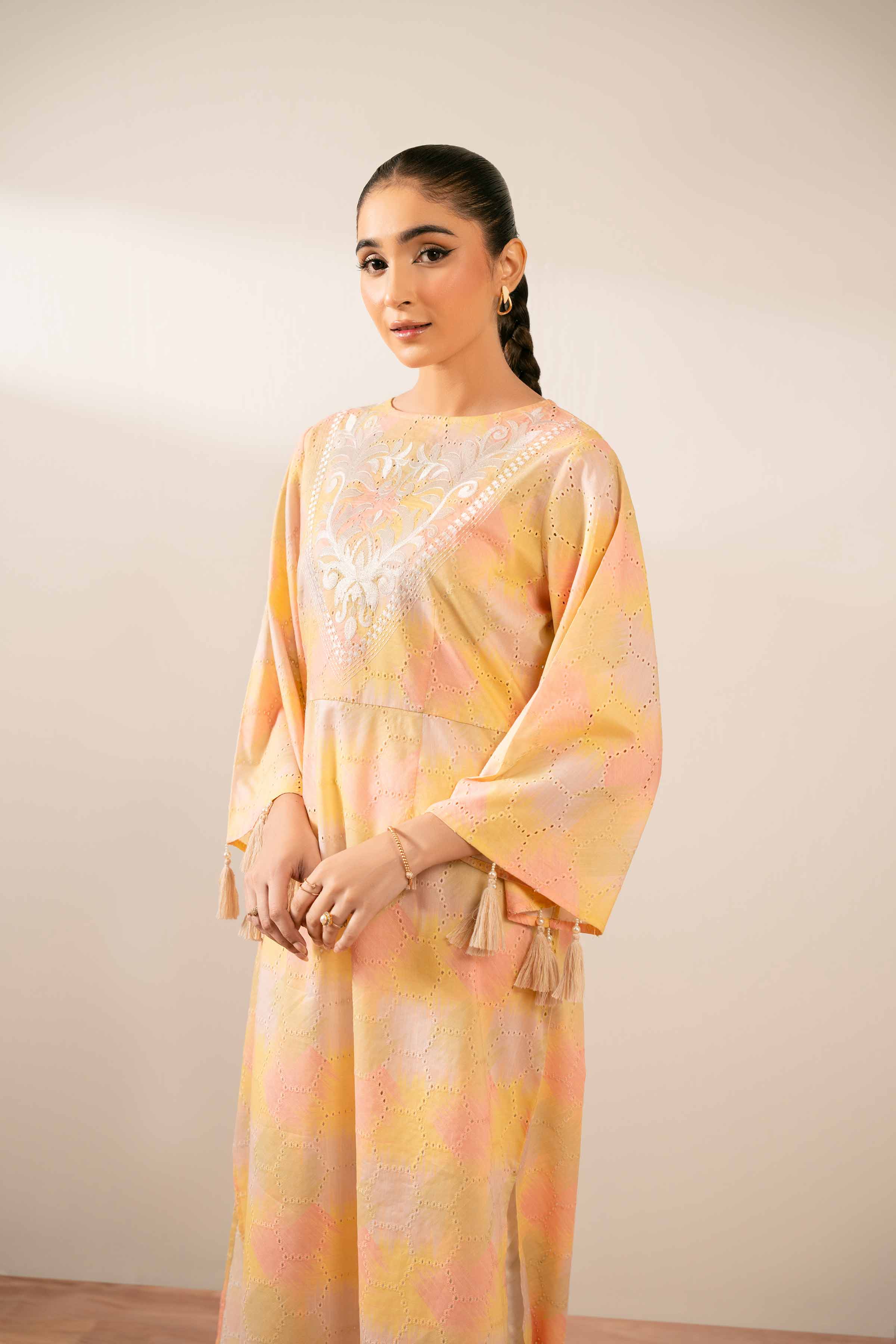 Printed Embroidered Dress - FS25-34