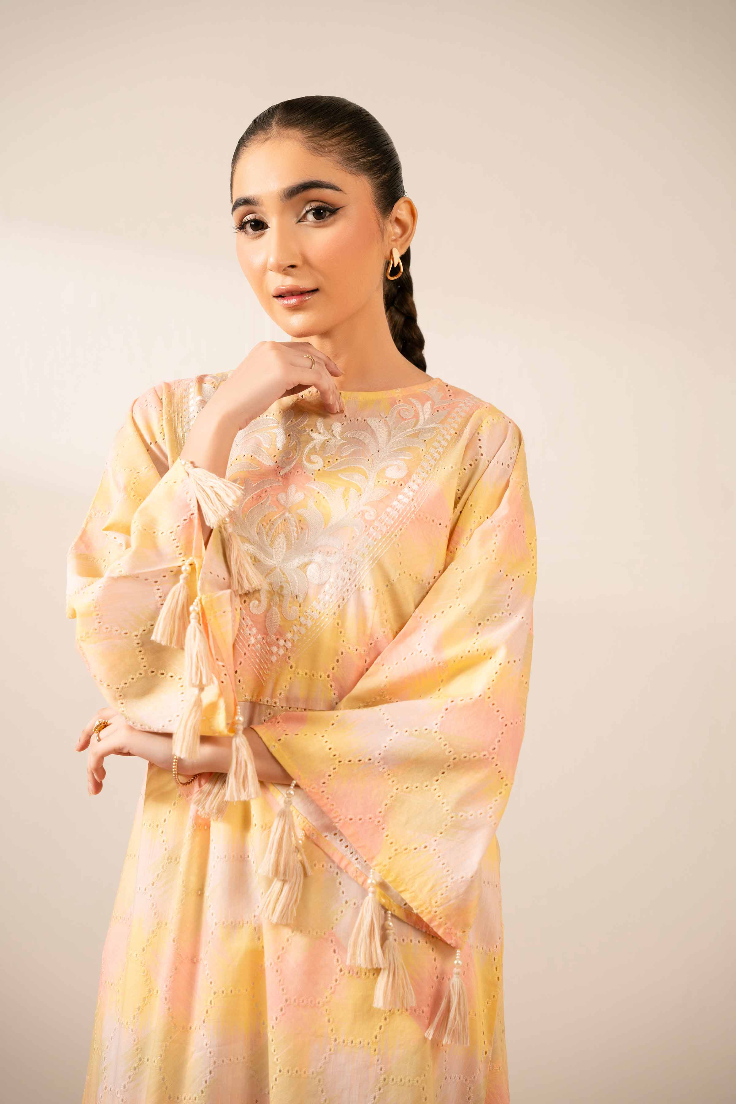 Printed Embroidered Dress - FS25-34