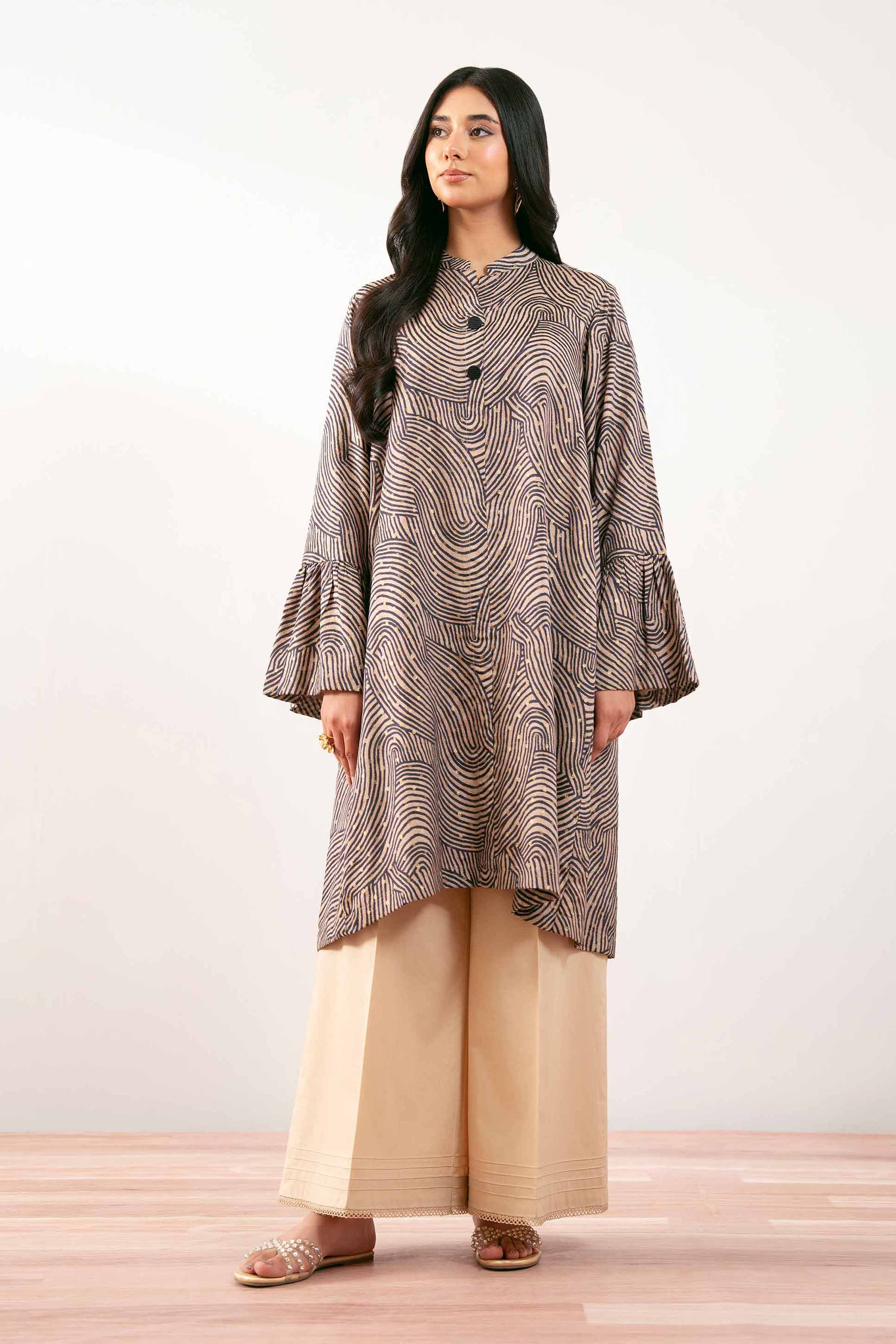 NISHATUAE - Brown Printed Monar Ready to wear Tunic