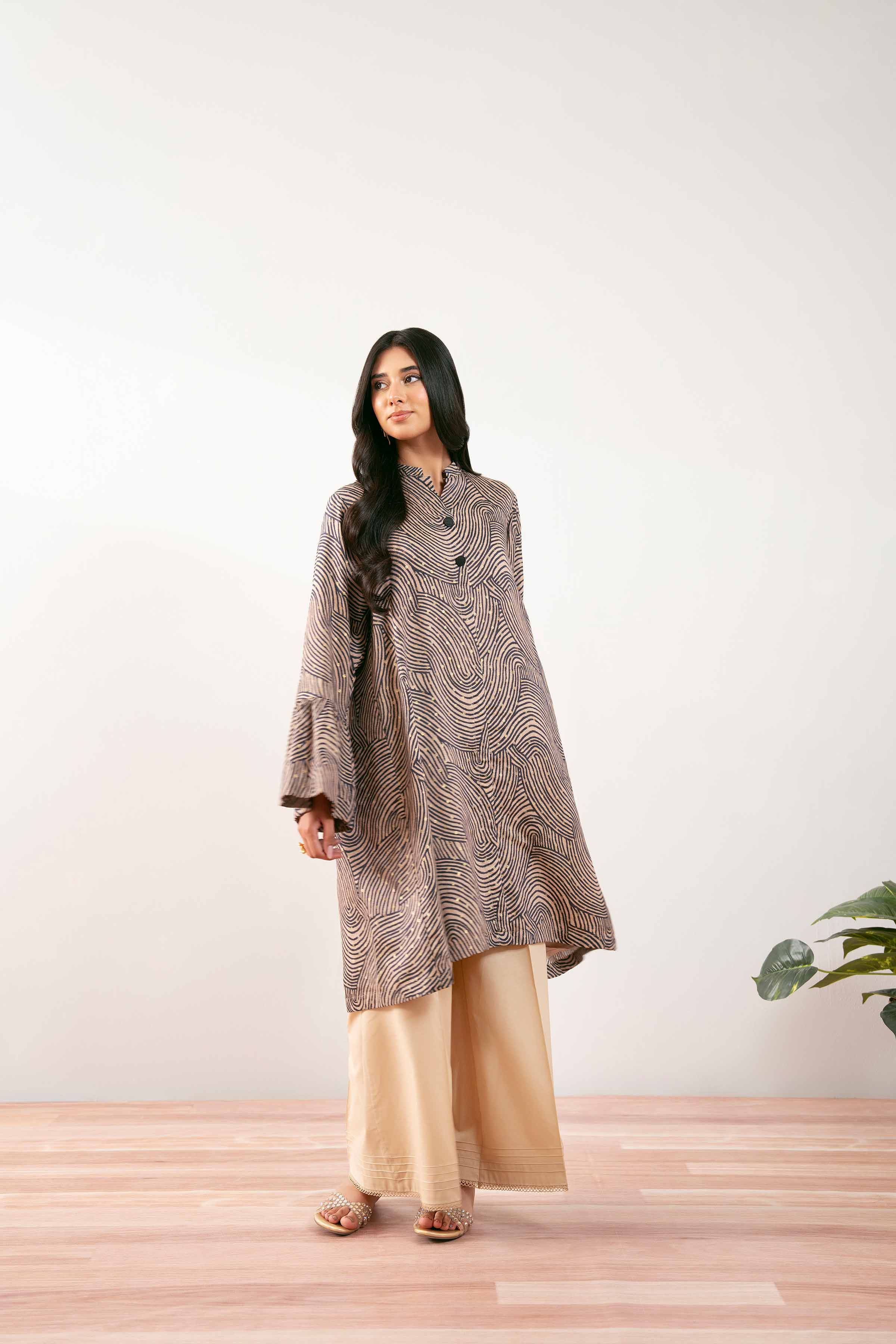 NISHATUAE - Brown Printed Monar Ready to wear Tunic