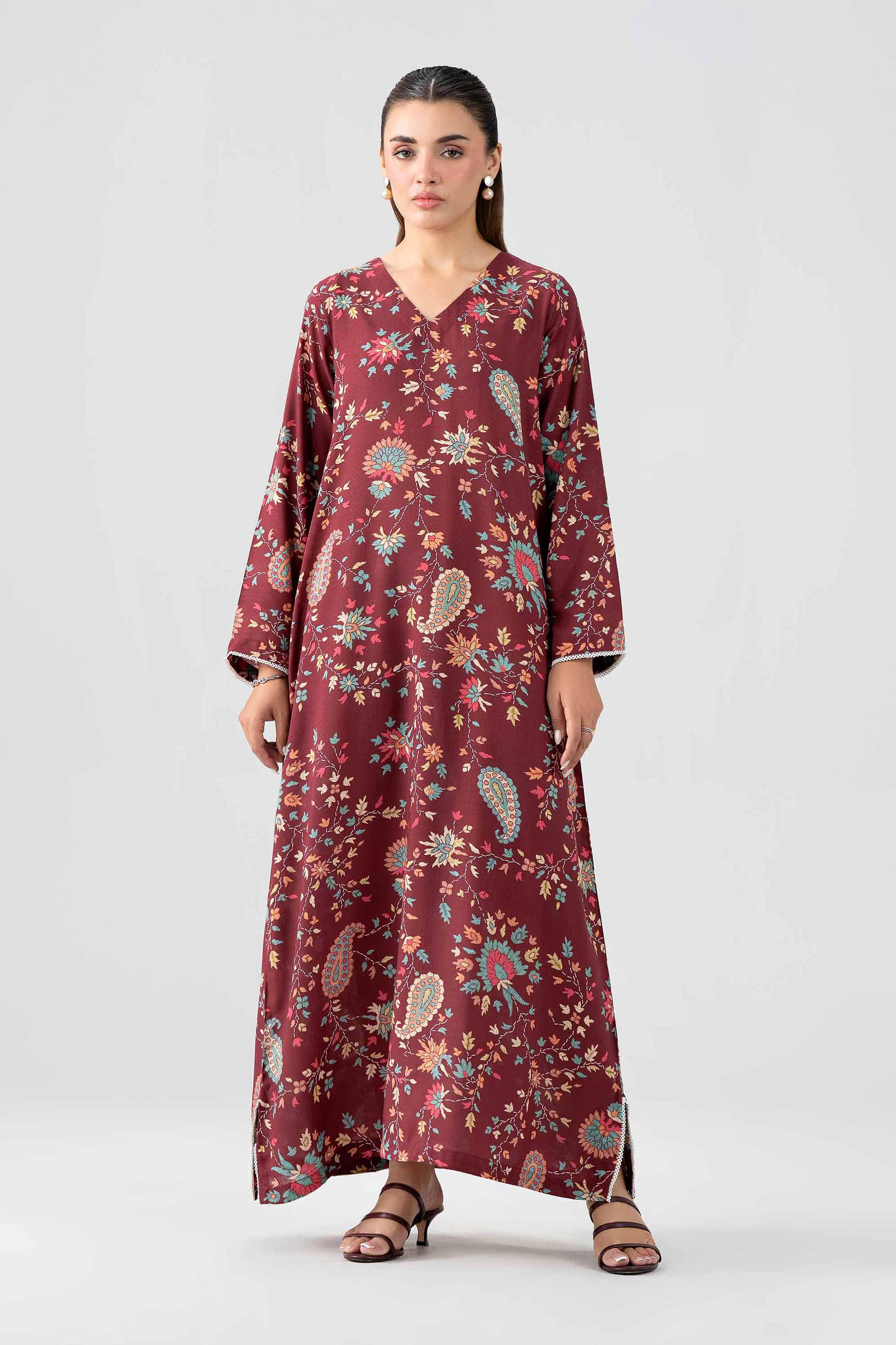 Printed Dress - FS26-28 Red Dobby 1PC Printed