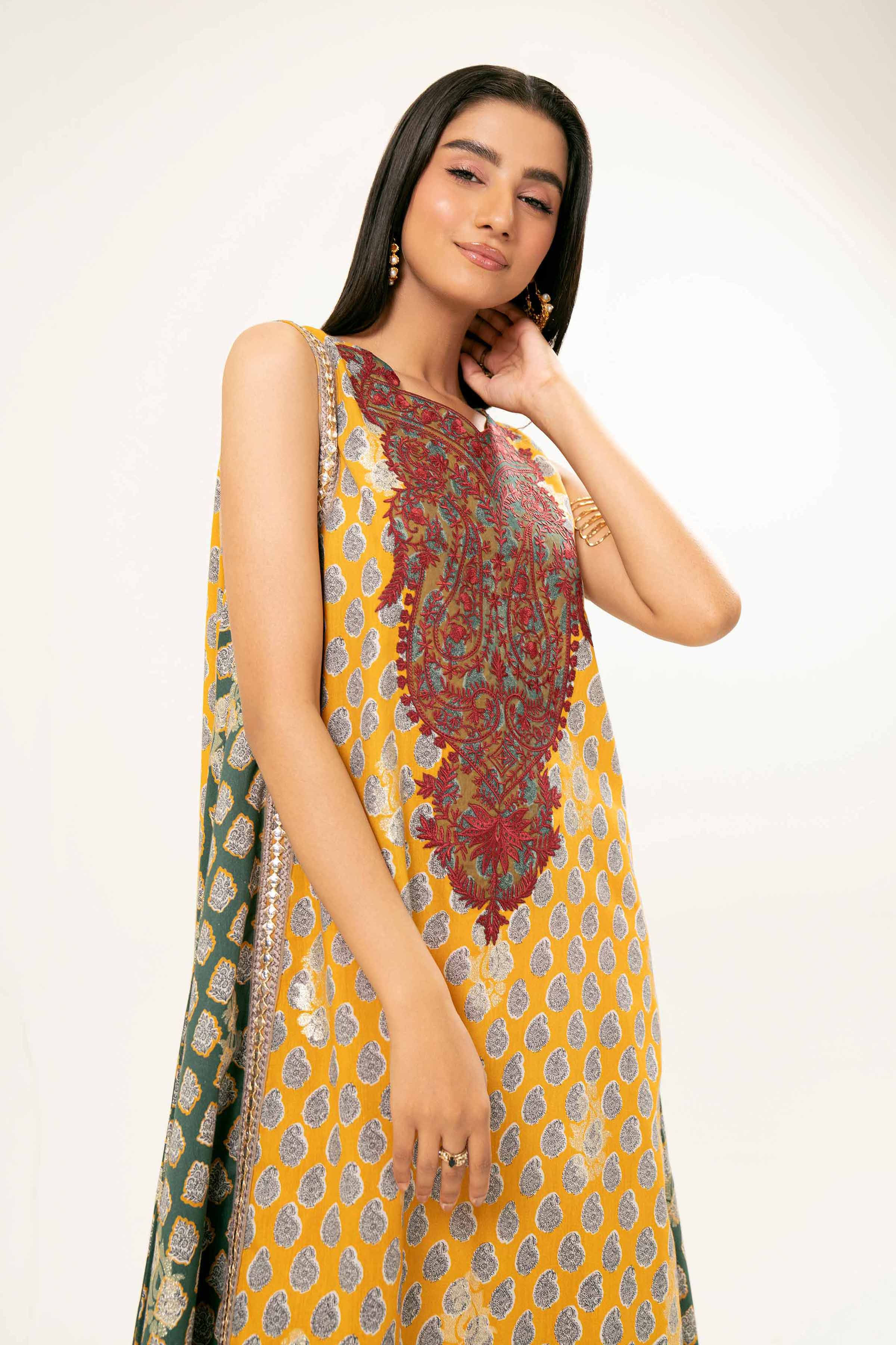 Printed Embroidered Dress - FW24-90