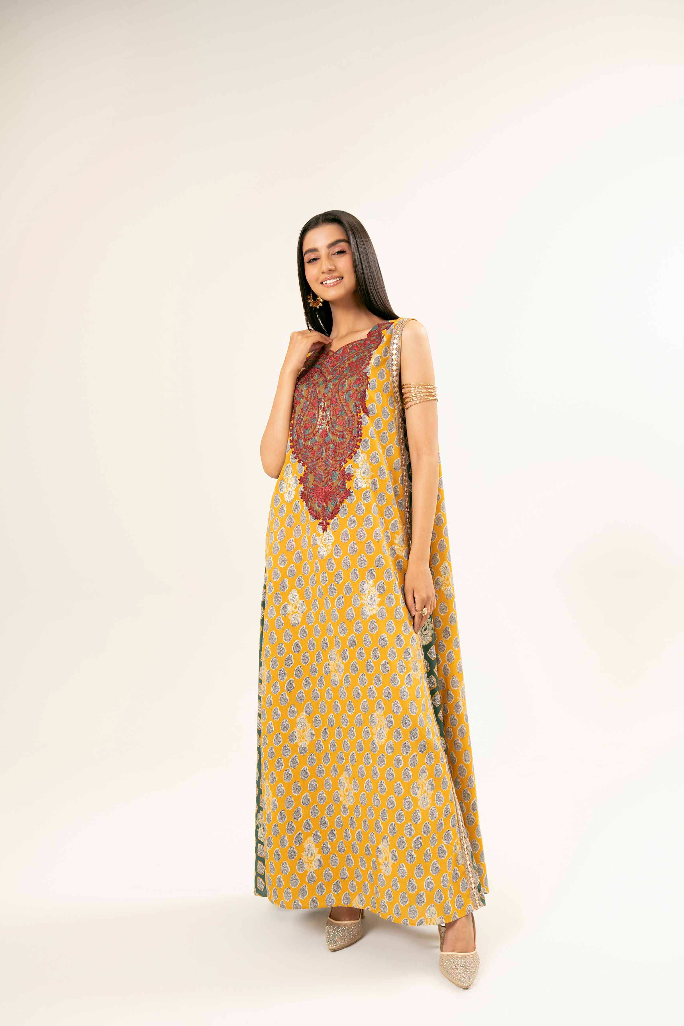 Printed Embroidered Dress - FW24-90