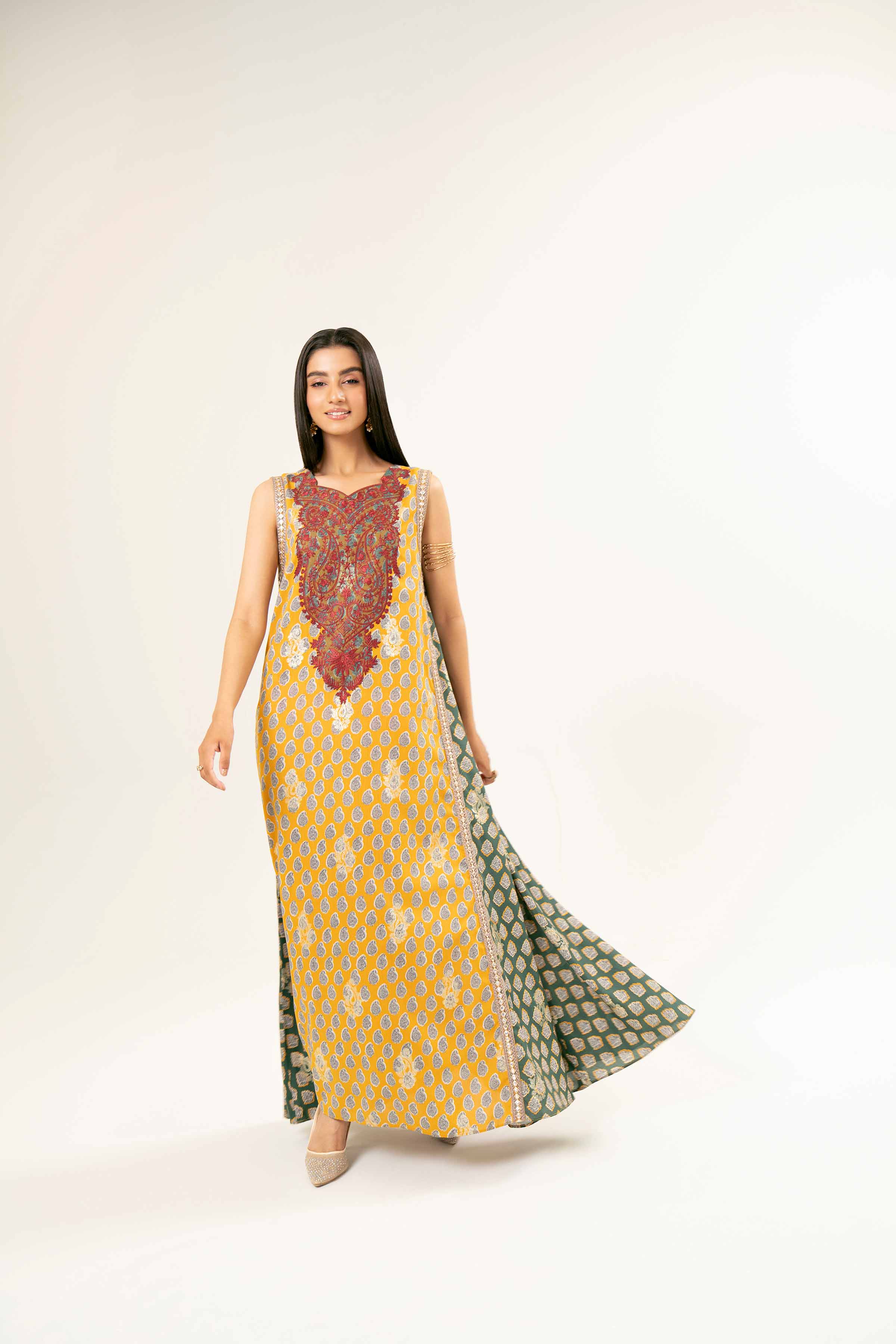 Printed Embroidered Dress - FW24-90