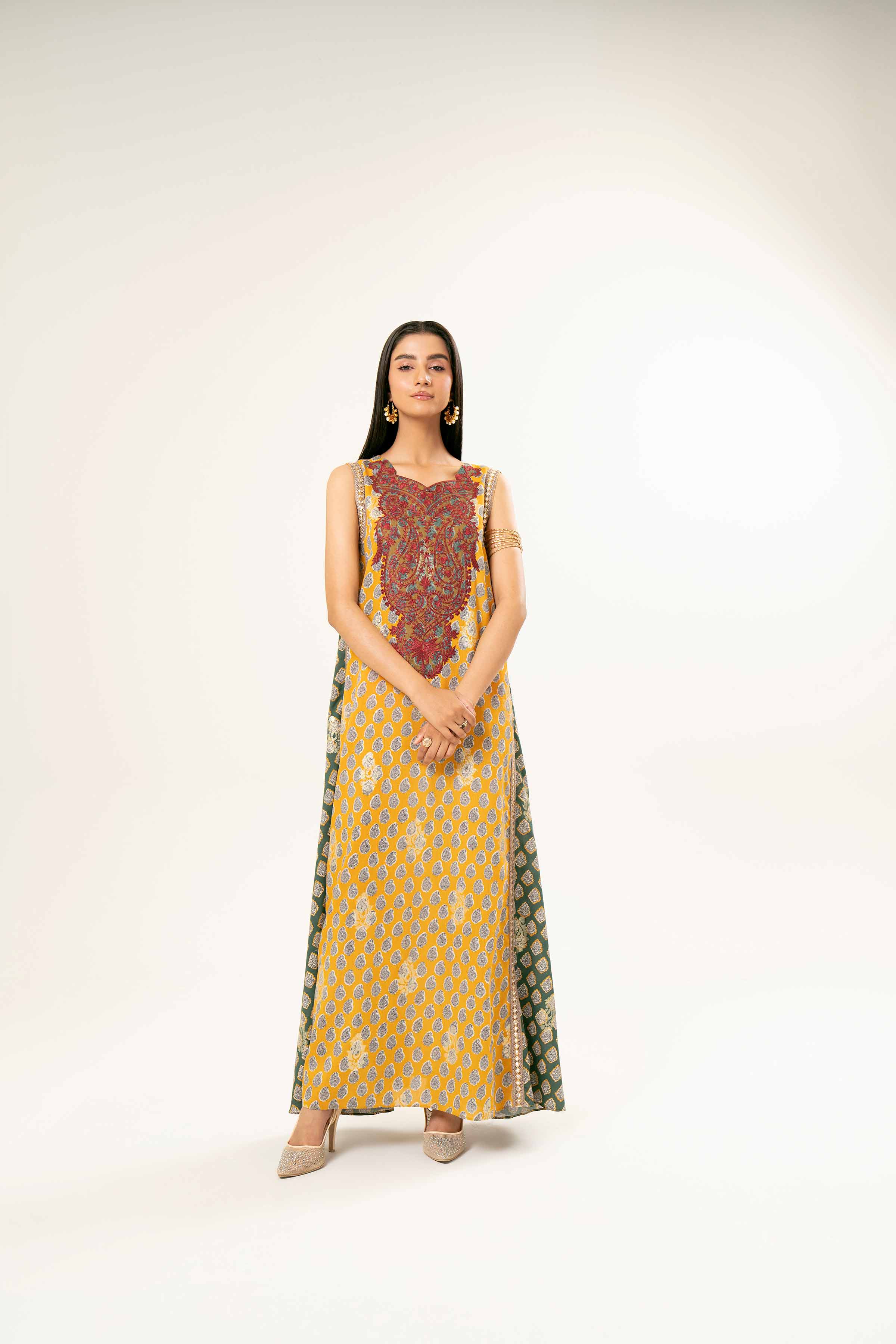 Printed Embroidered Dress - FW24-90