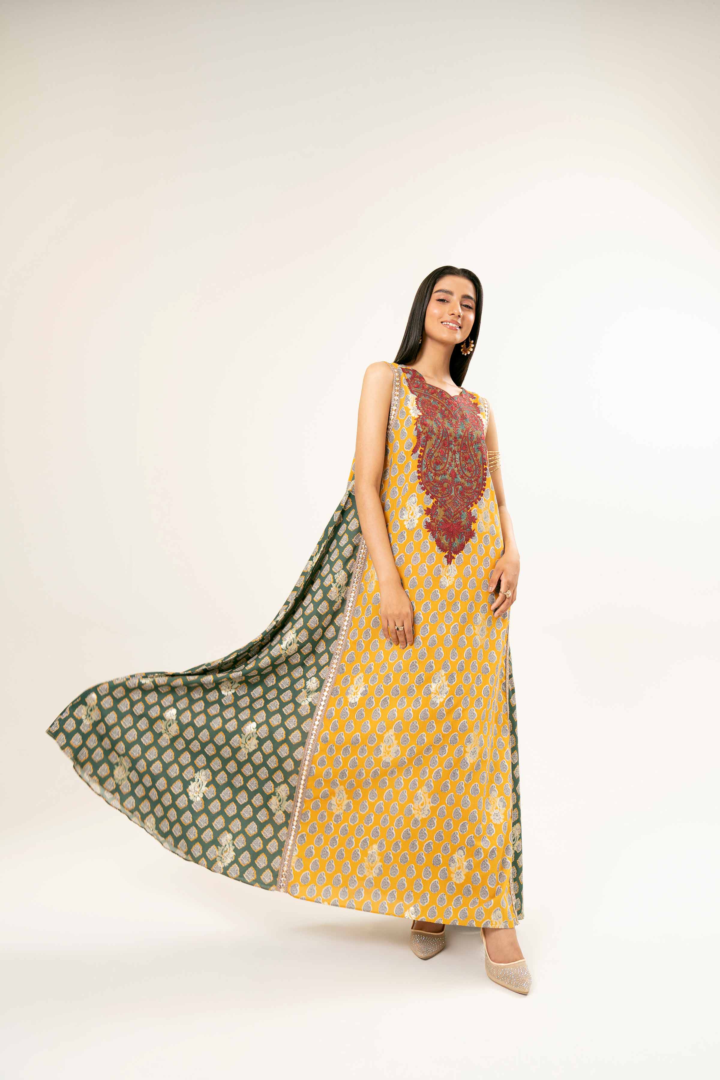 Printed Embroidered Dress - FW24-90