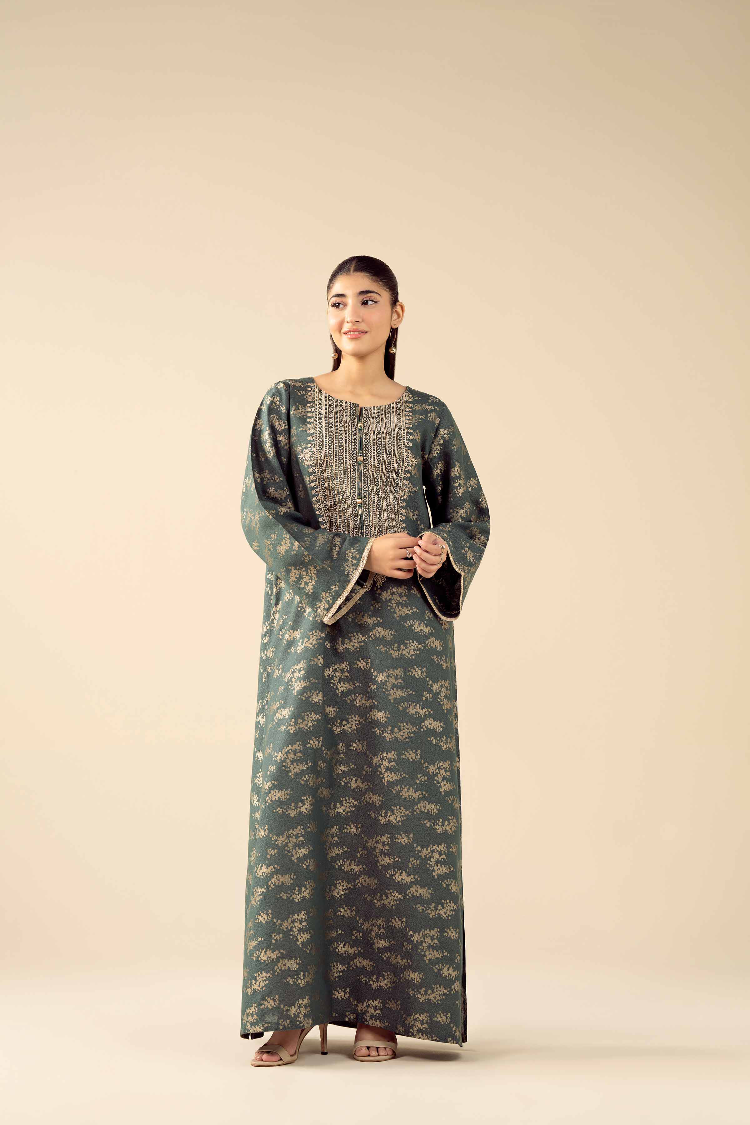 NishatUAE - Green Embroidered Jacquard Ready to wear Shirt