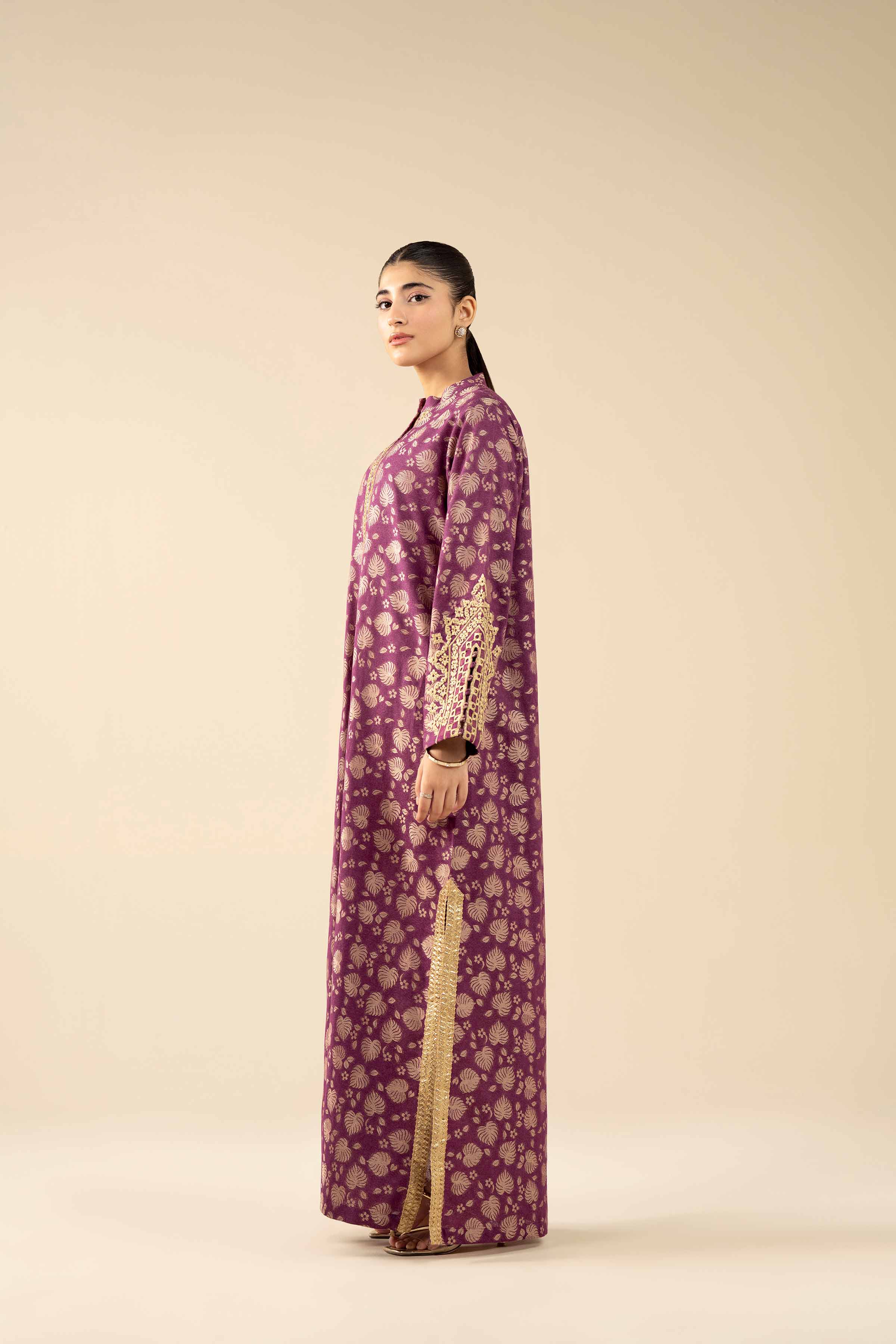 NishatUAE - Purple Embroidered Jacquard Ready to wear Shirt