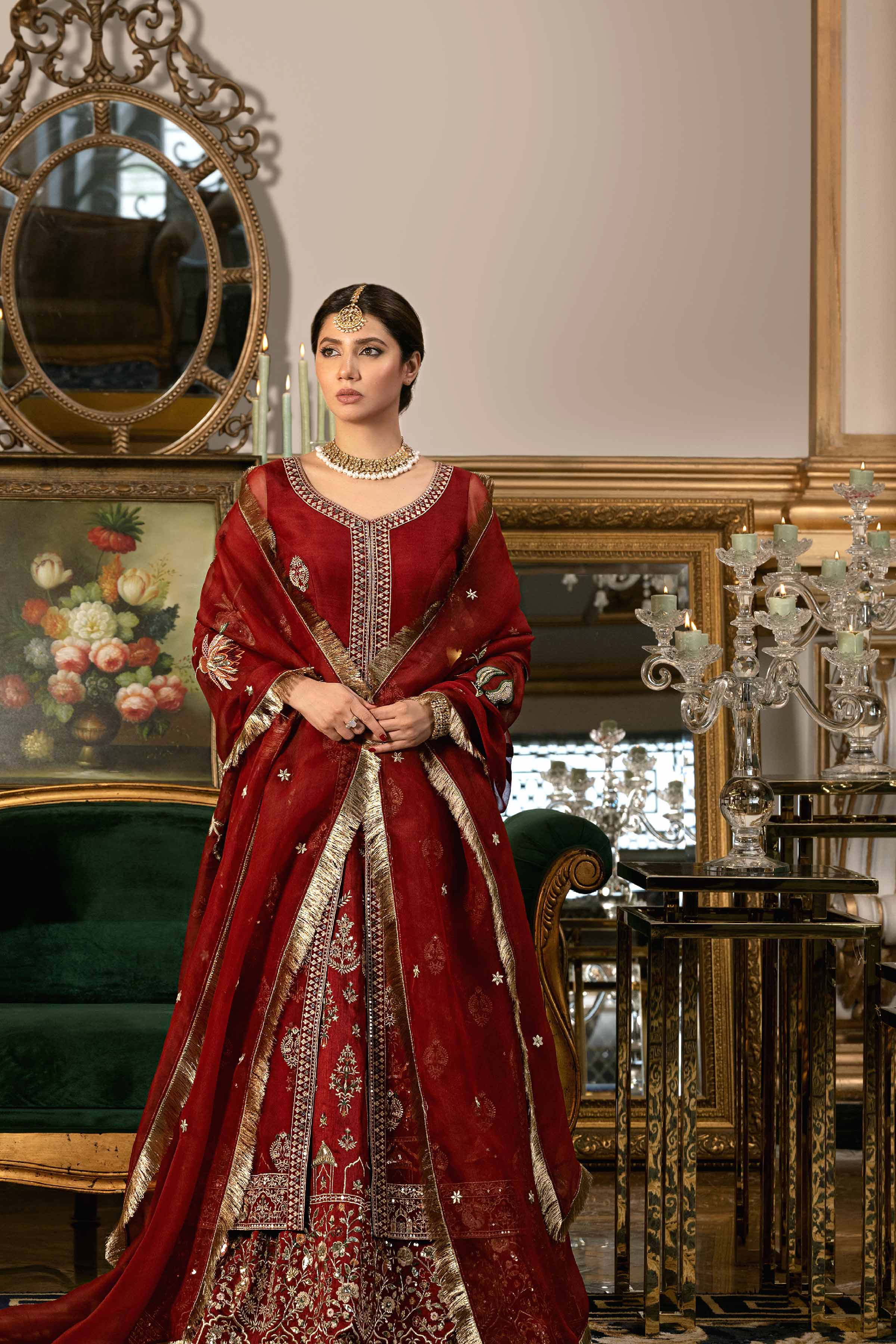 black and red bridal dress pakistani Deep Red Pakistani Bridal Wedding Dress Lengha by Haris Shakeel