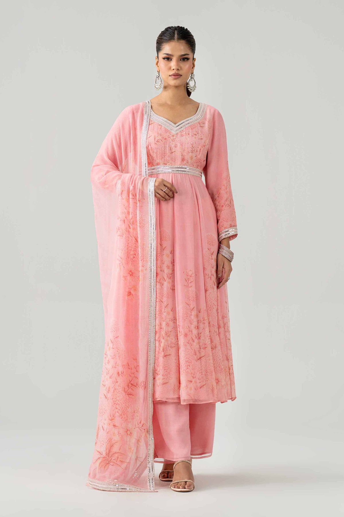 3 Piece - Printed Embroidered Suit - KBS26-110
