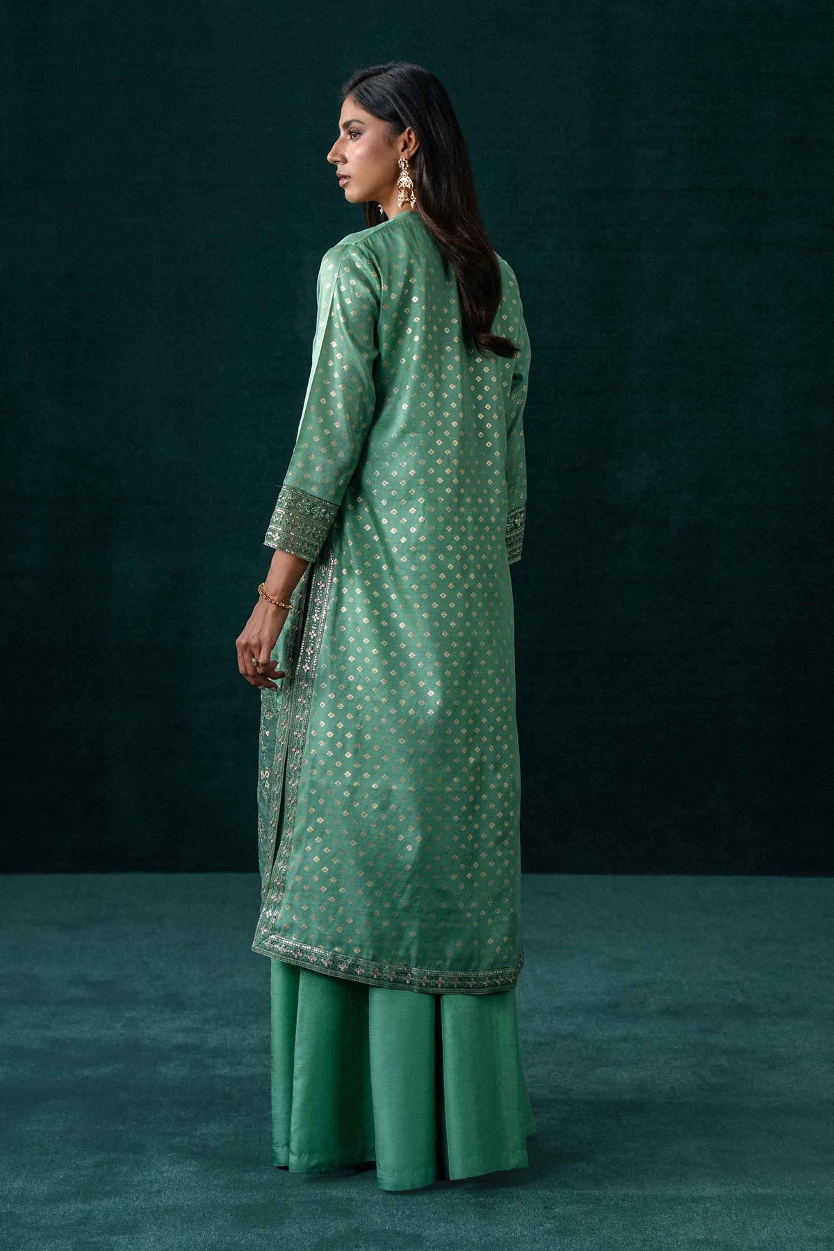 2 Piece - Printed Embroidered Suit - KBS26-134