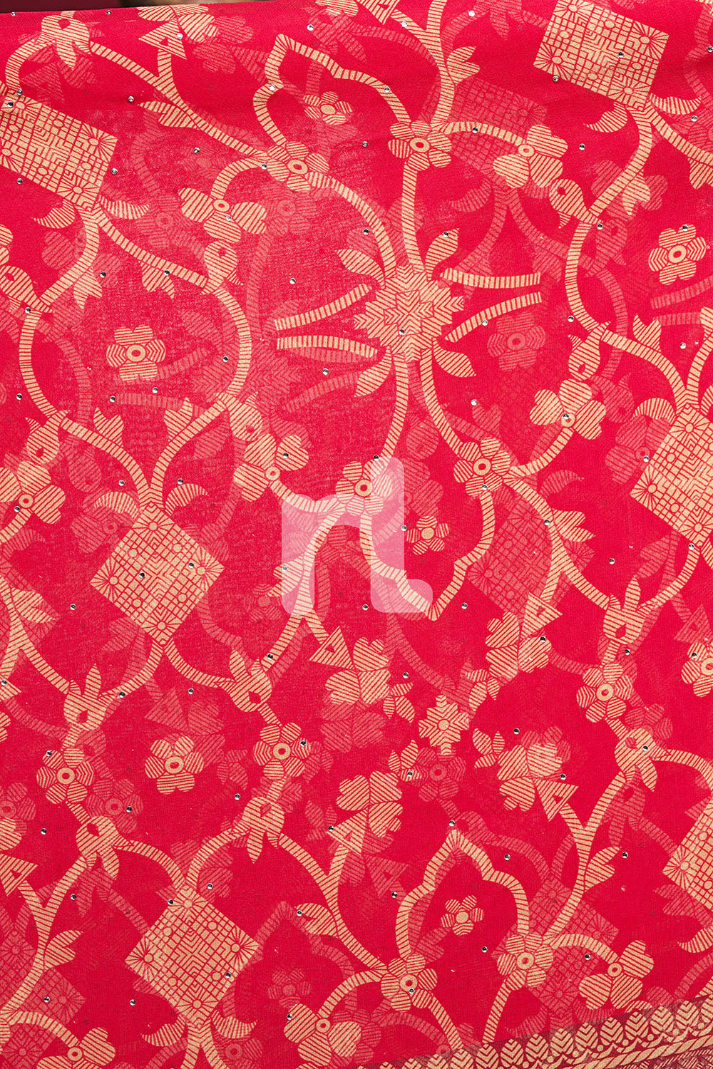 Nishat Linen UAE - KF-484 Maroon Embroidered Formal Katan Silk Shirt with Printed Chiffon Dupatta