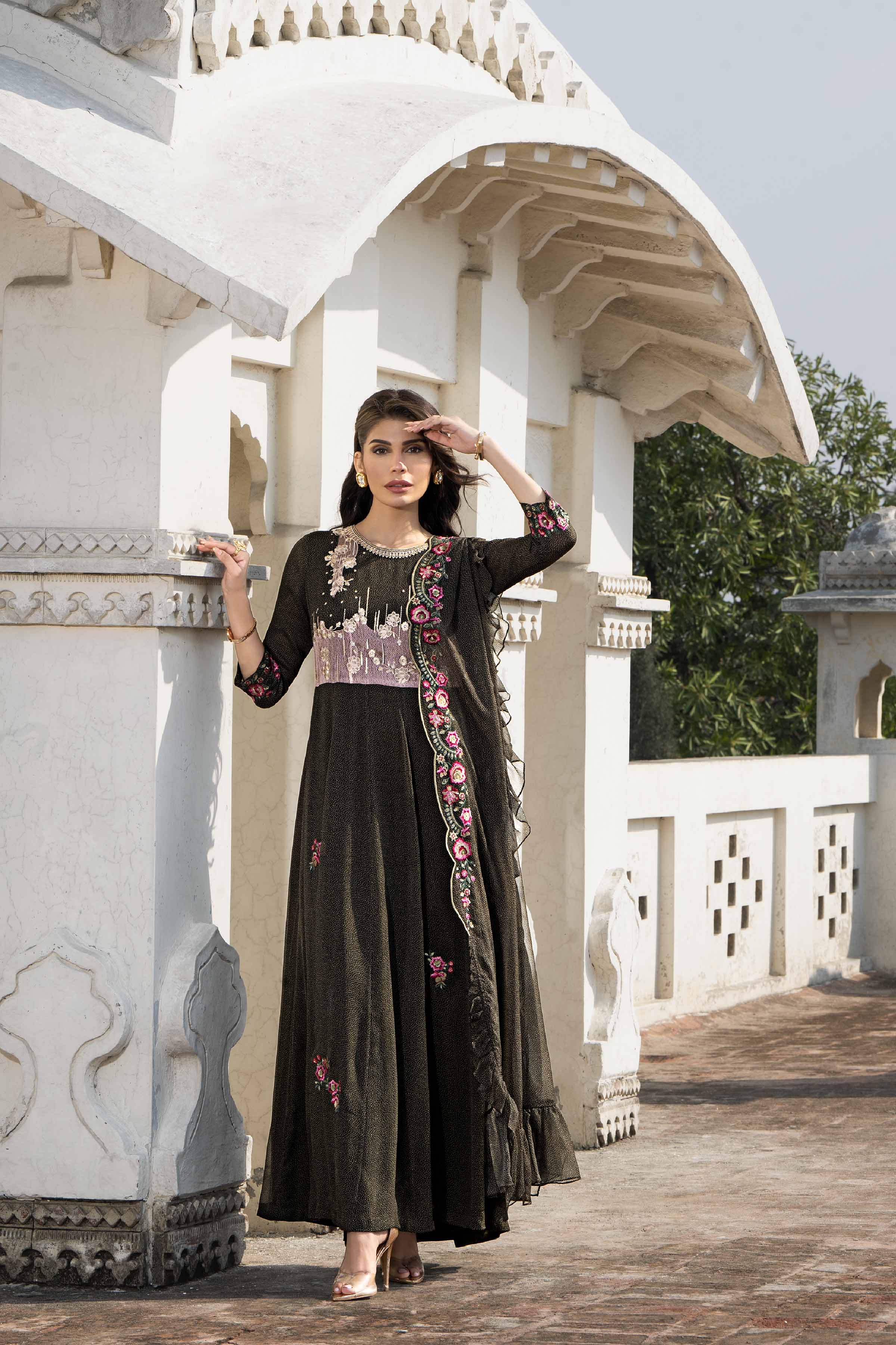 2 Piece - Printed Embroidered Suit - KFE24-114