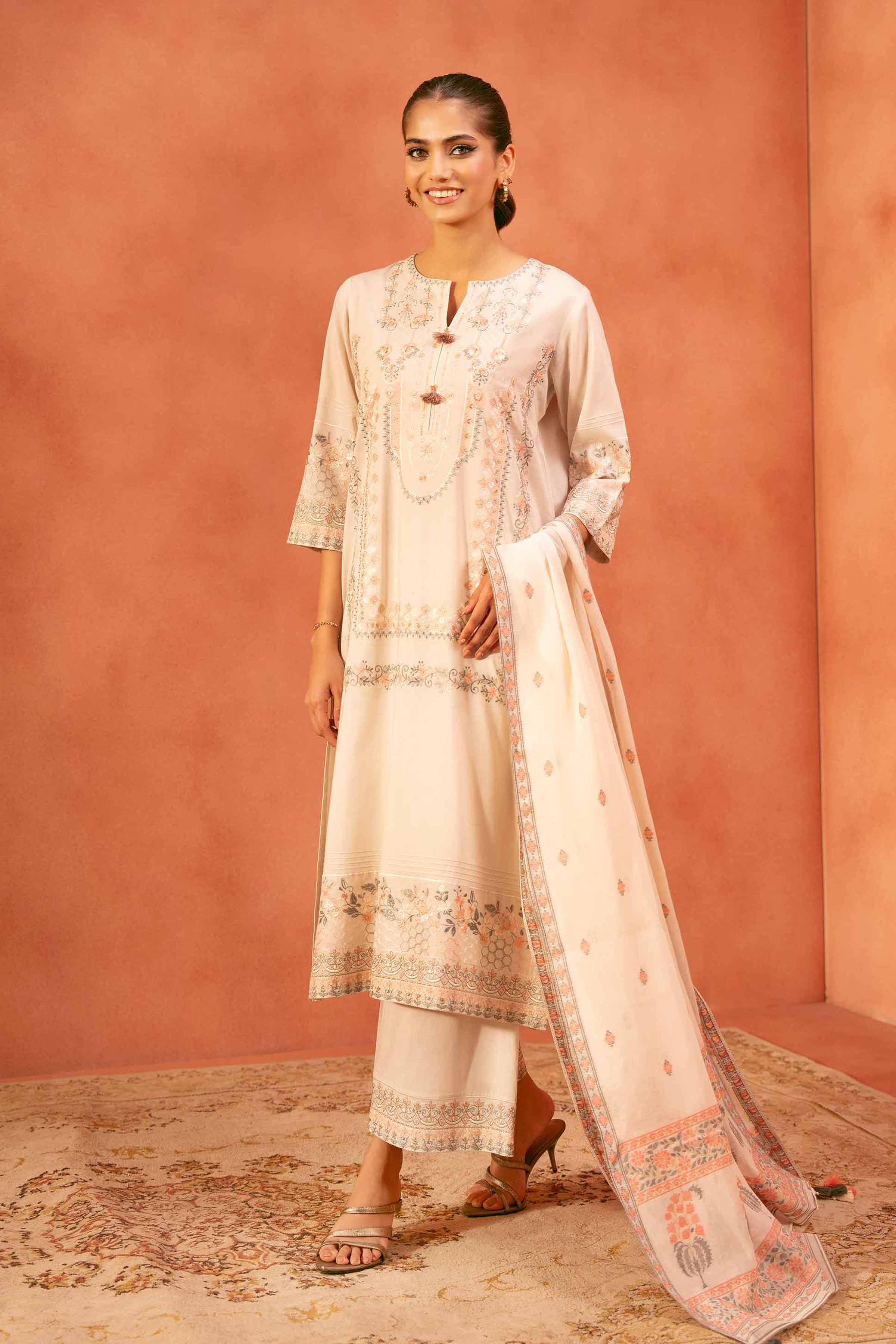3 Piece - Embroidered Suit - KFE25-116