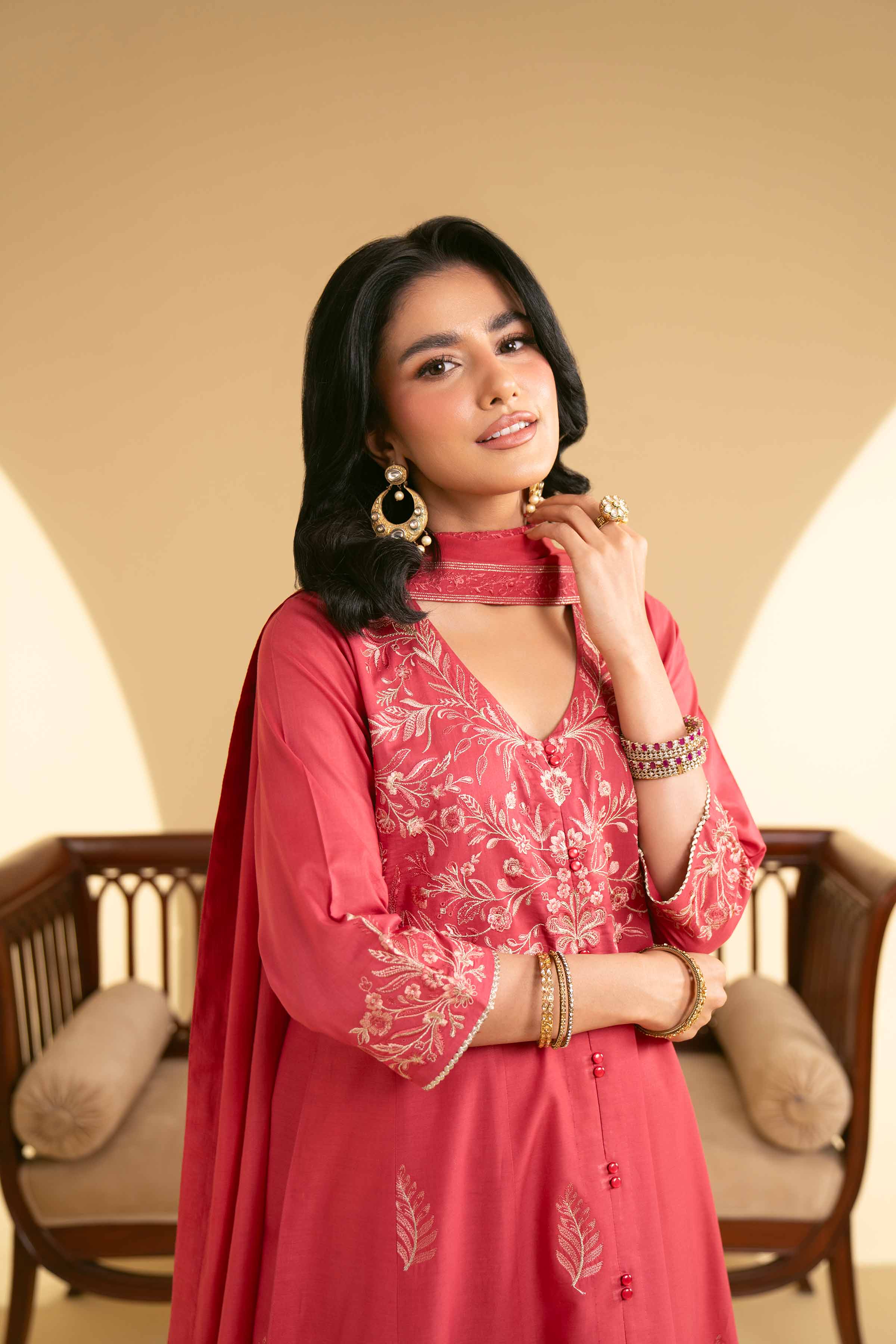 3 Piece - Embroidered Suit - KFE25-12