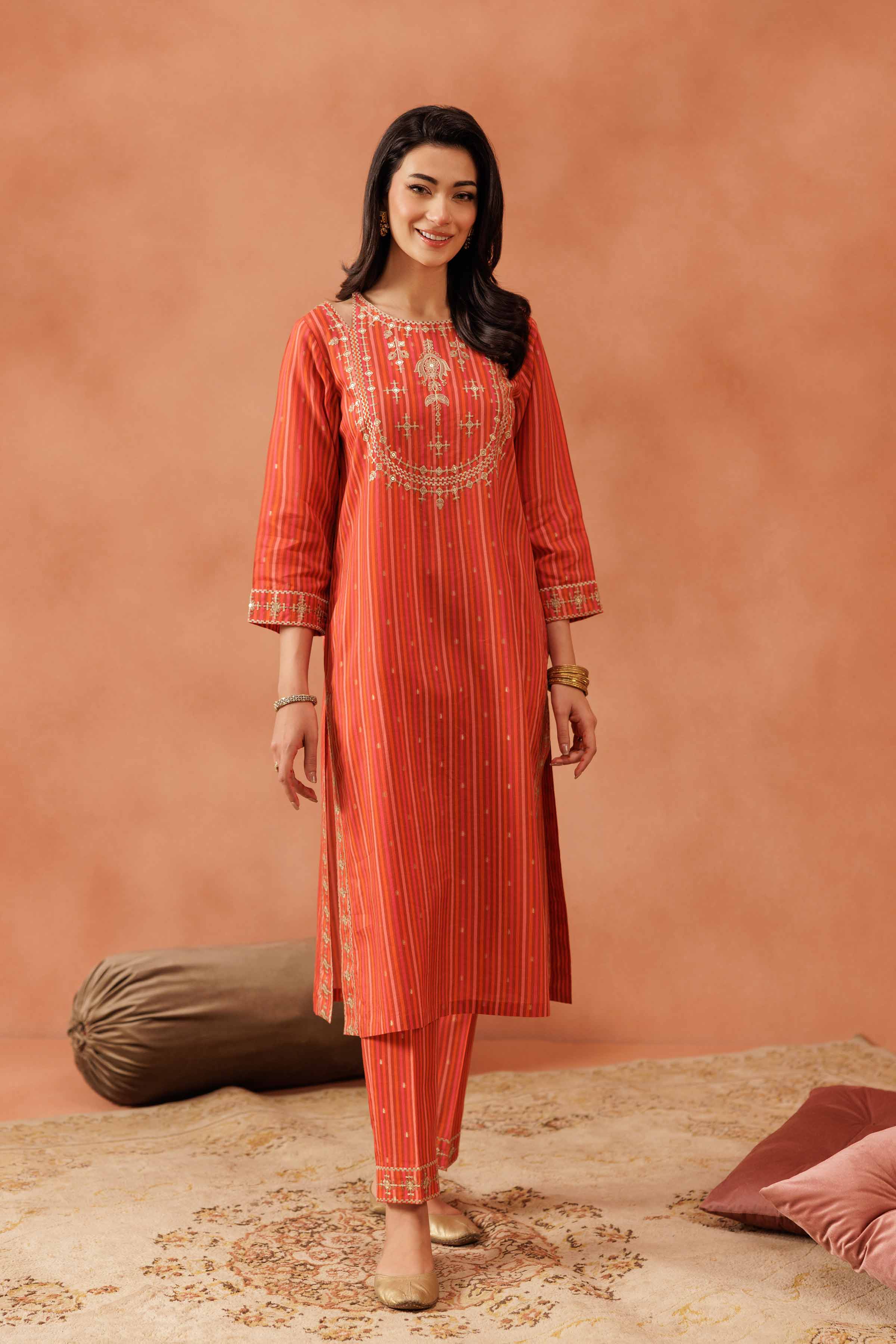 2 Piece - Embroidered Suit - KFE25-130