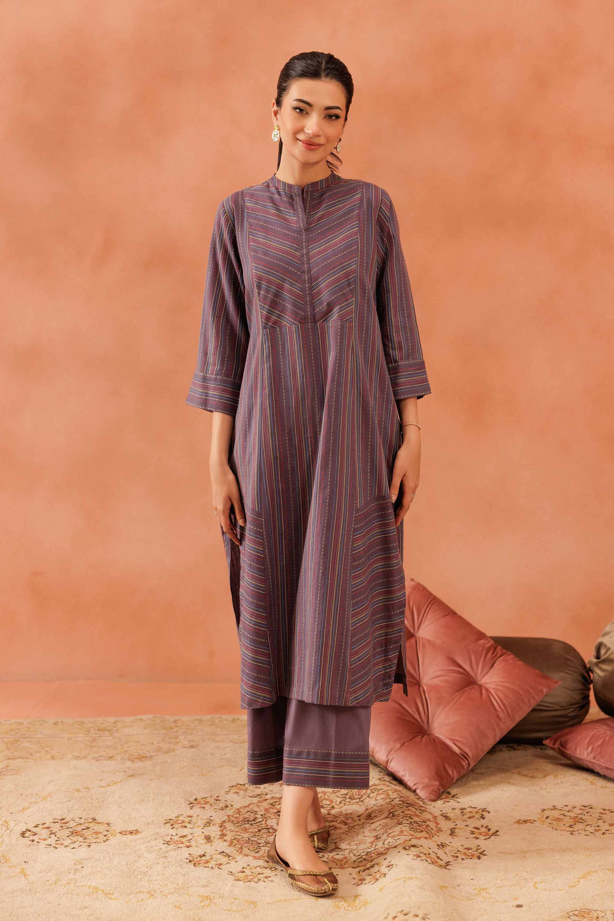 NishatUAE - Purple Solid 2-piece Ready To Wear Dress