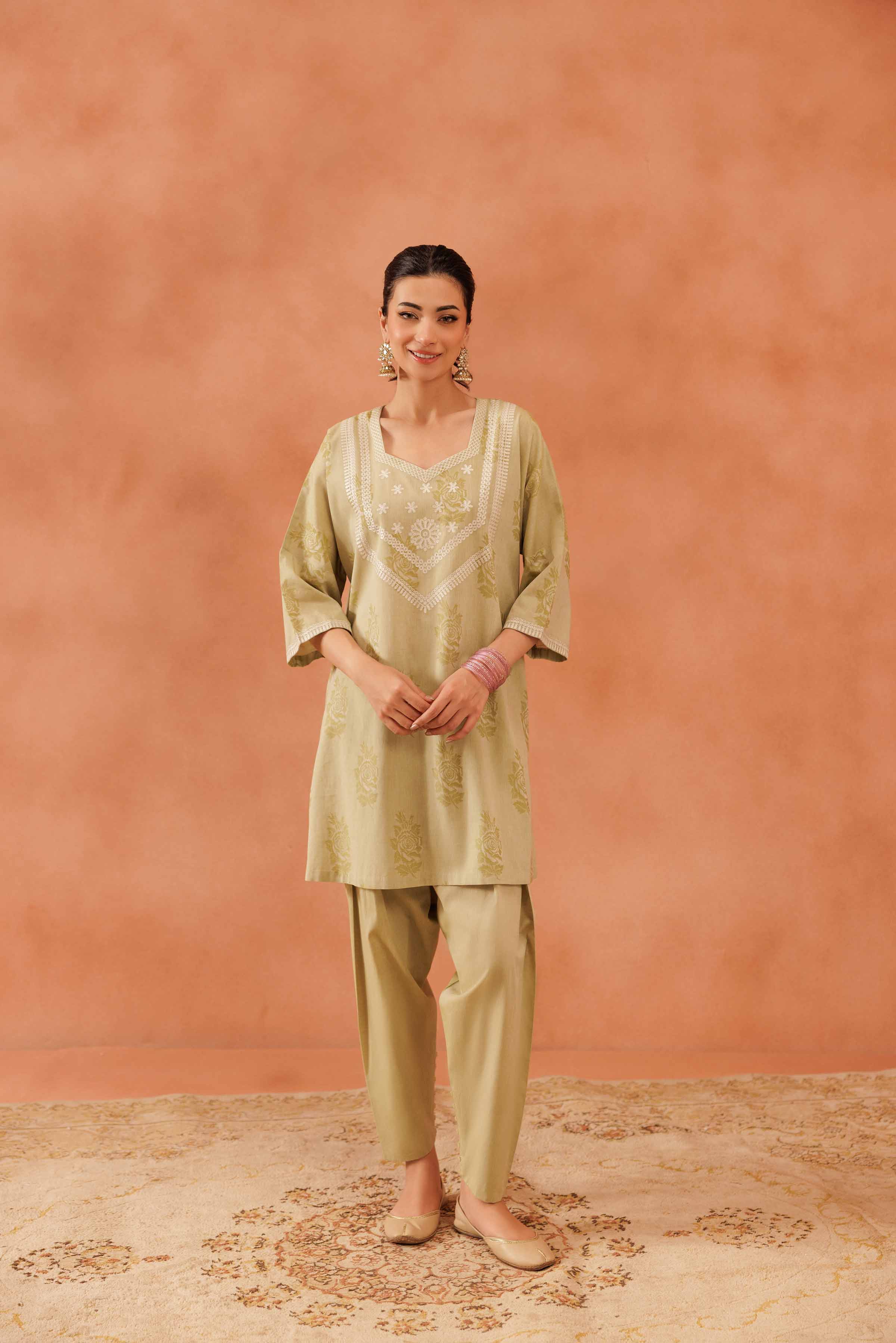 2 Piece - Embroidered Suit - KFE25-132