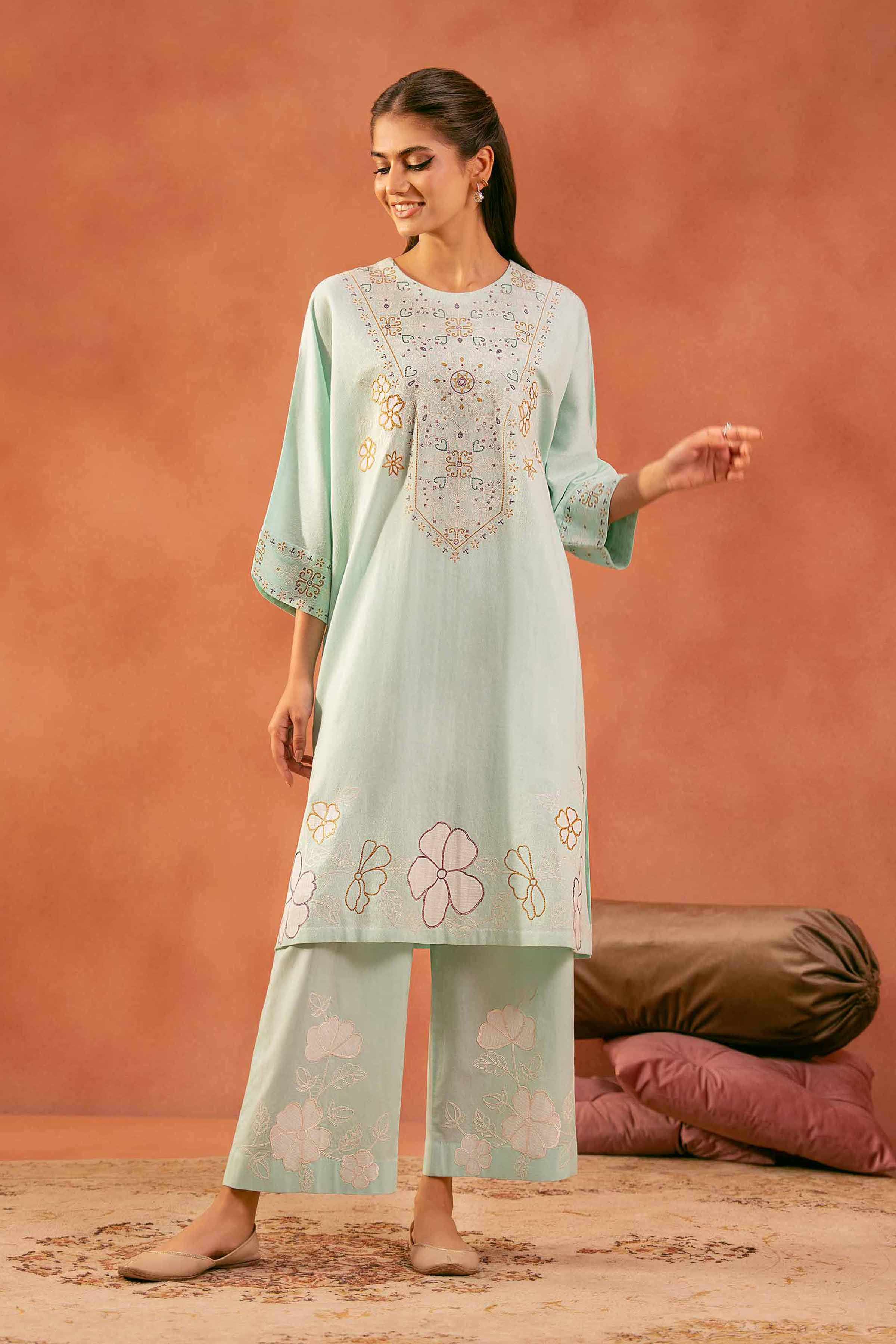 NishatUAE - Ferozi Embroidered 2-piece Ready To Wear Dress