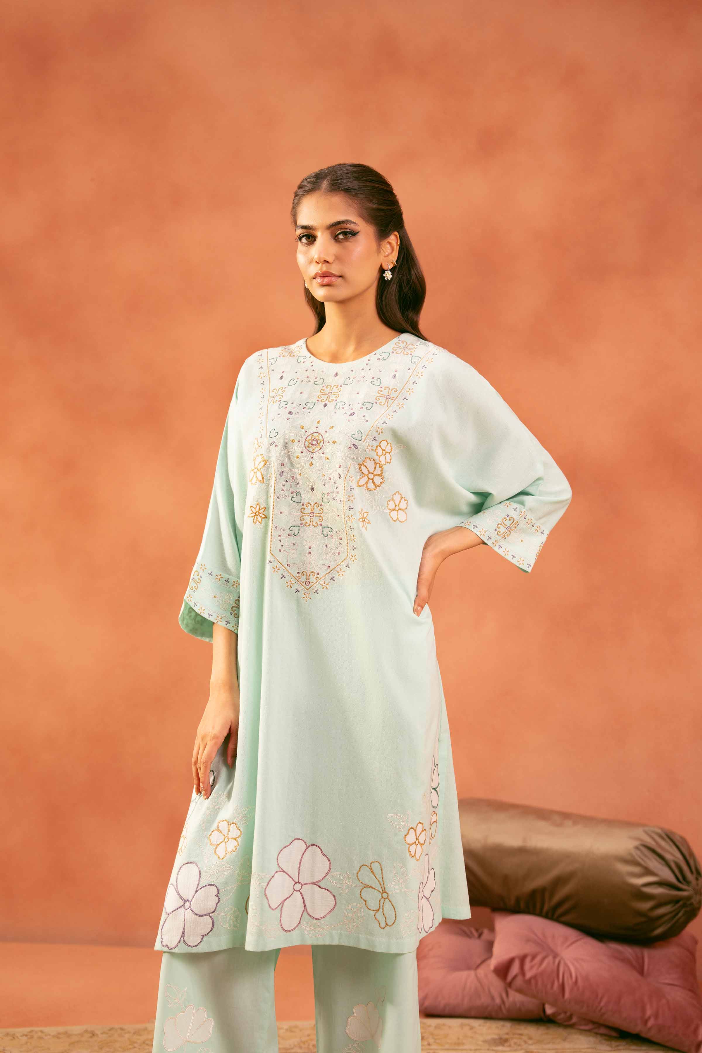 NishatUAE - Ferozi Embroidered 2-piece Ready To Wear Dress