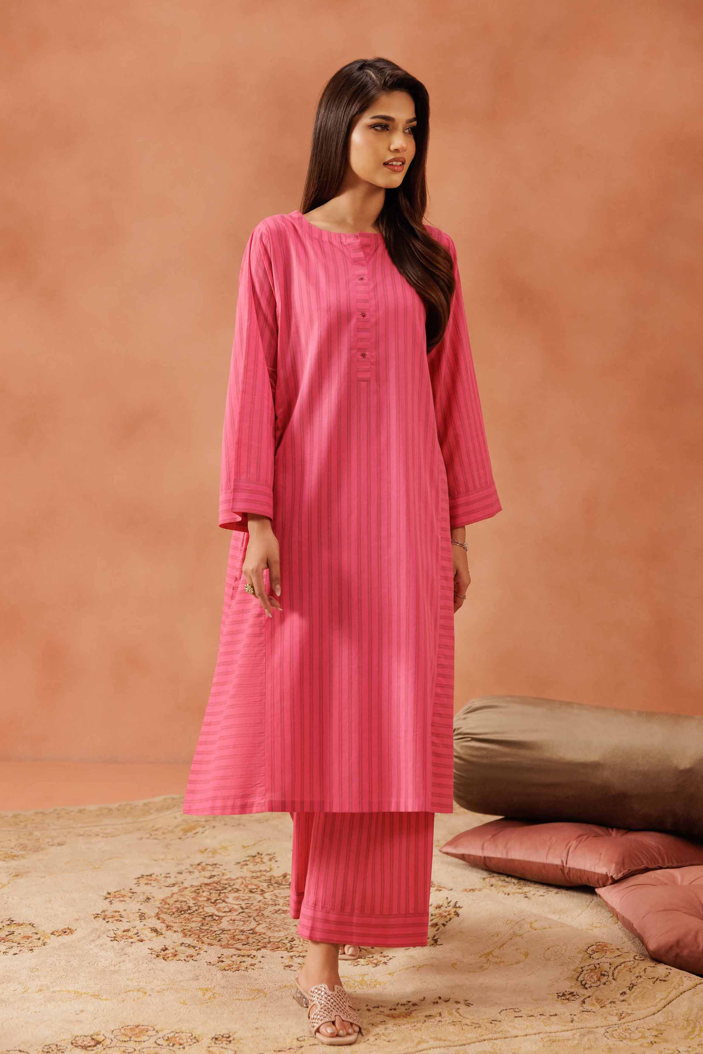 NishatUAE - Pink Solid 2-piece Ready To Wear Dress