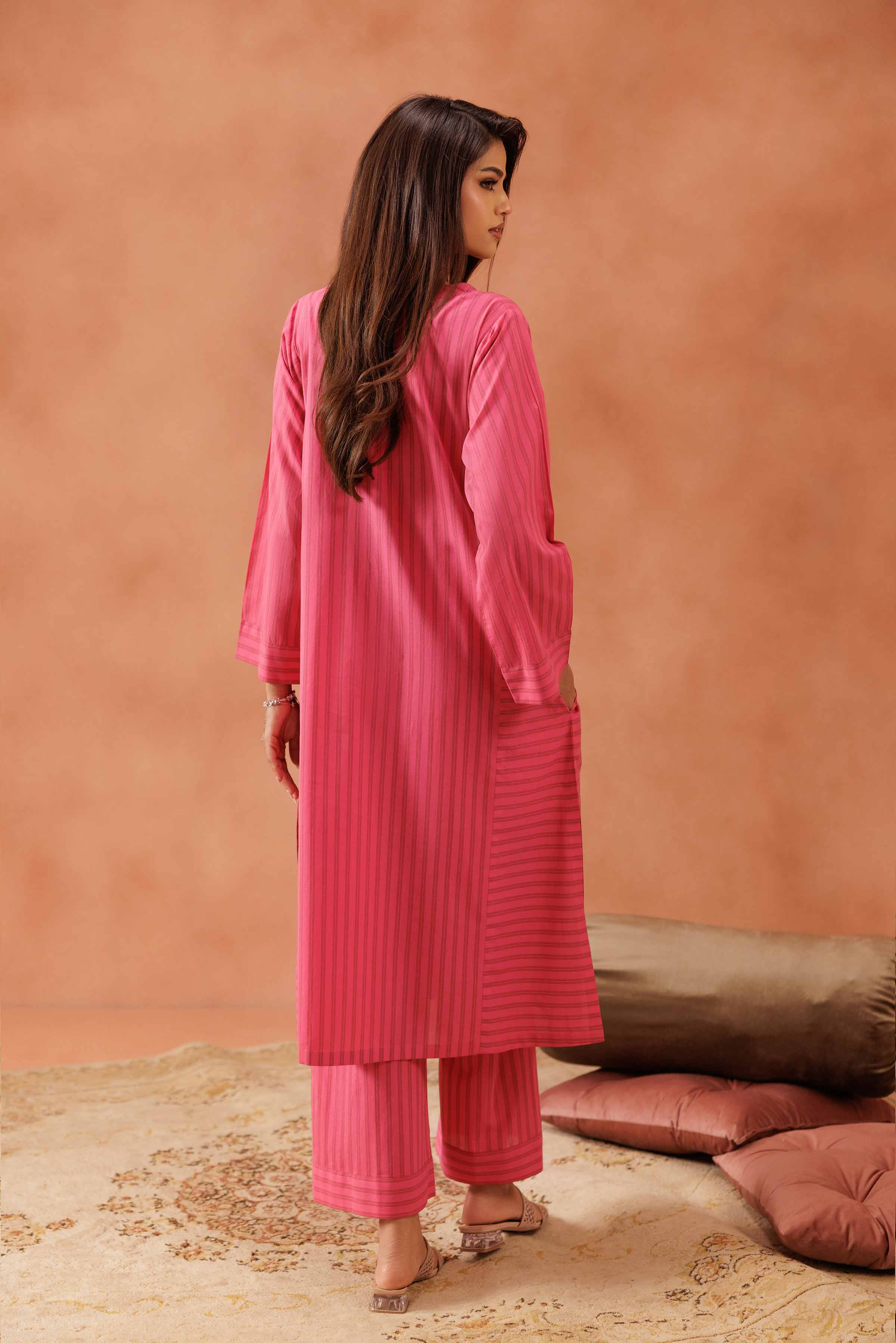 NishatUAE - Pink Solid 2-piece Ready To Wear Dress