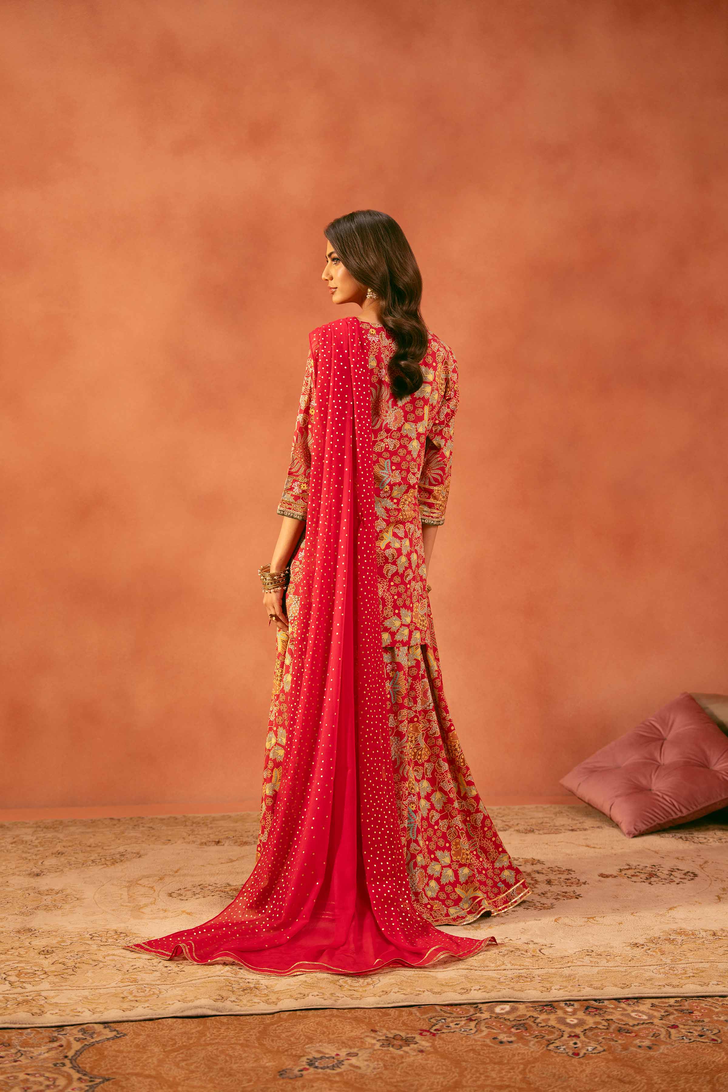 3 Piece - Printed Embroidered Suit - KFE25-166