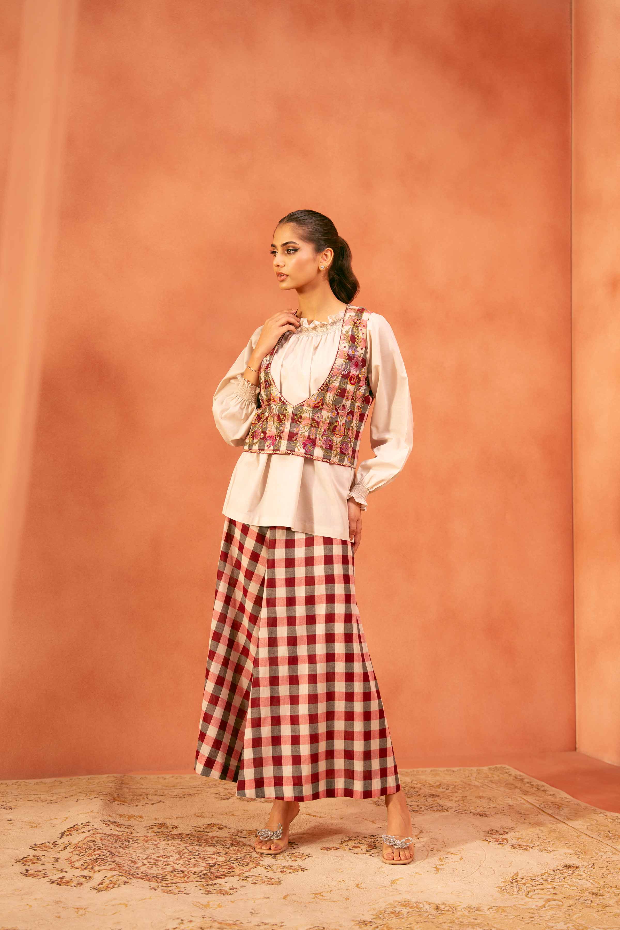 3 Piece - Printed Embroidered Suit - KFE25-170