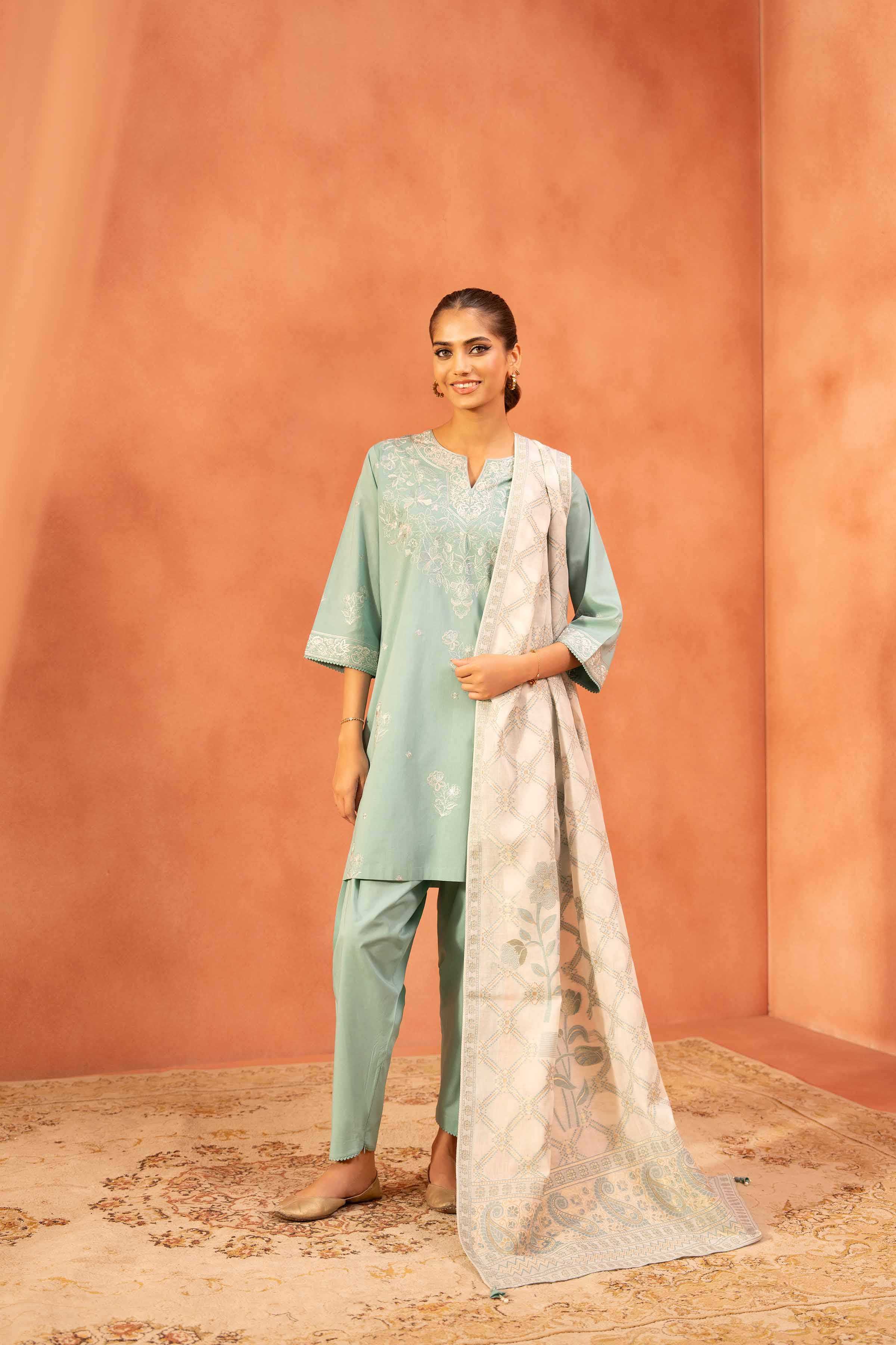 3 Piece - Embroidered Suit - KFE25-175