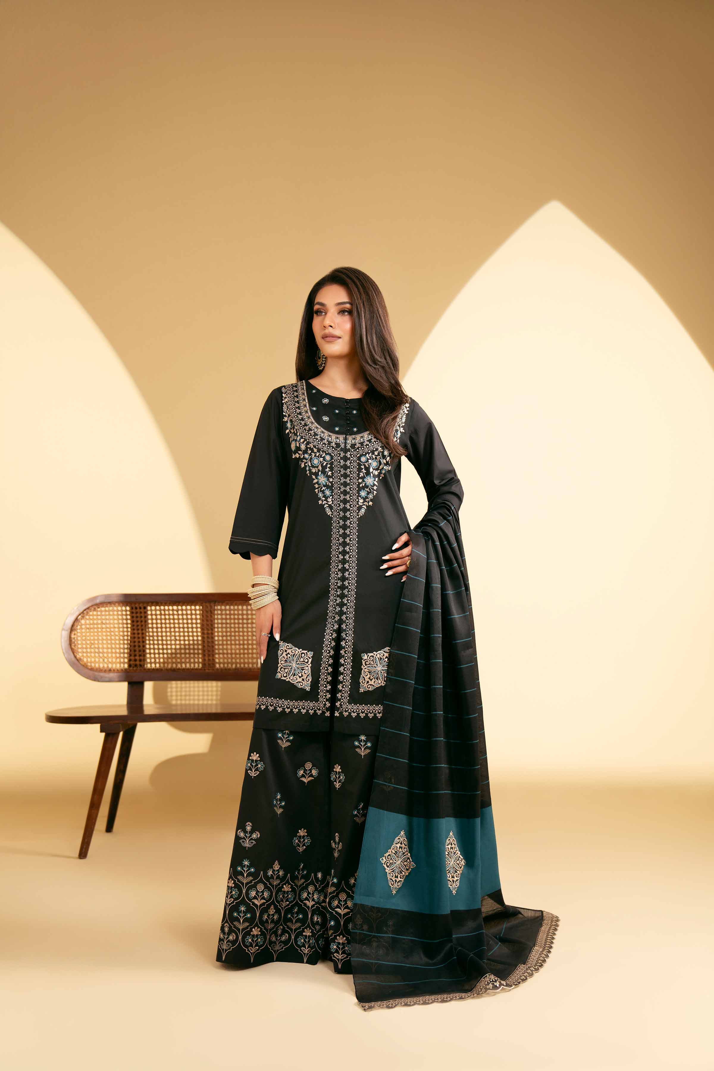 3 Piece - Embroidered Suit - KFE25-71