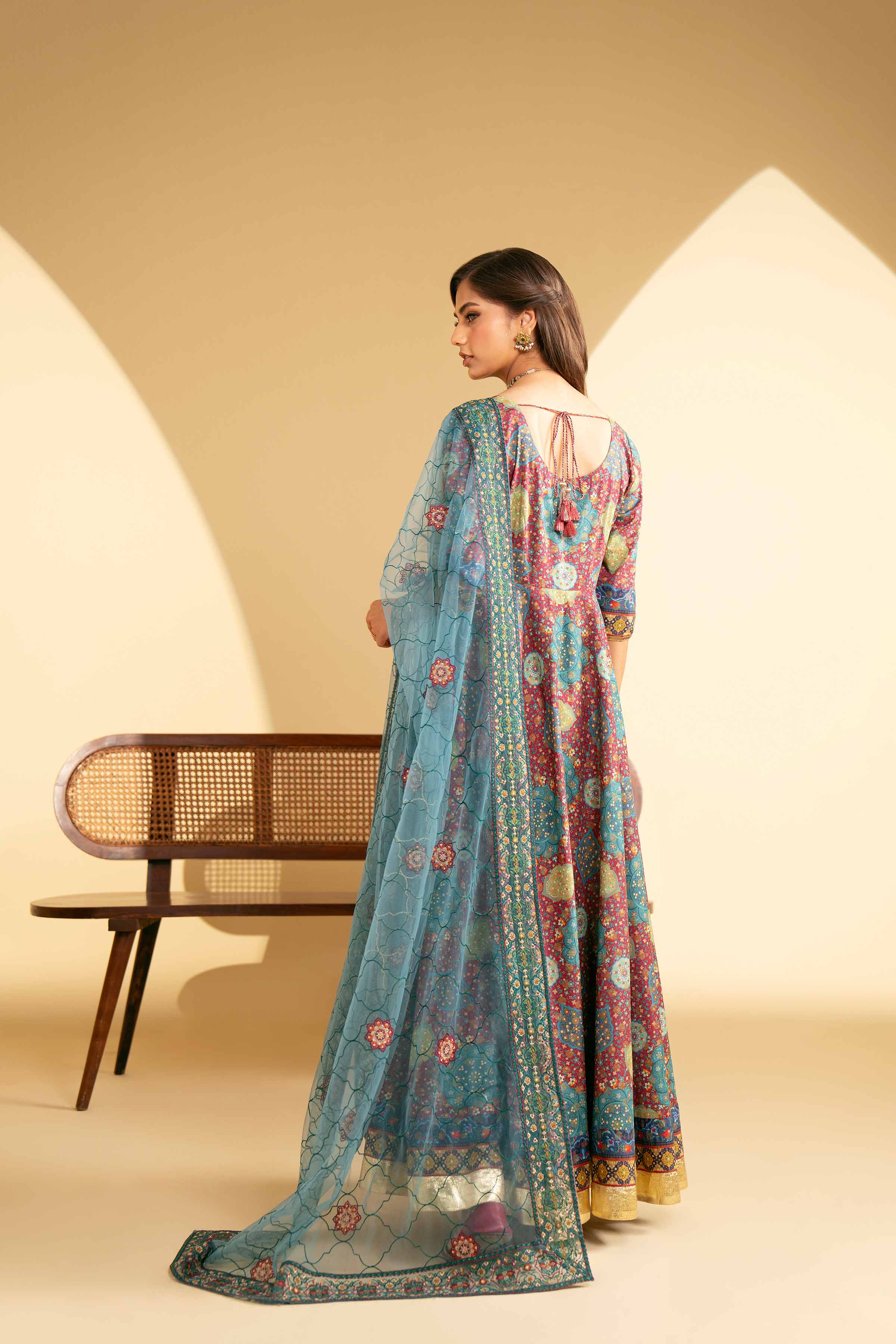 2 Piece - Printed Embroidered Suit - KFE25-84