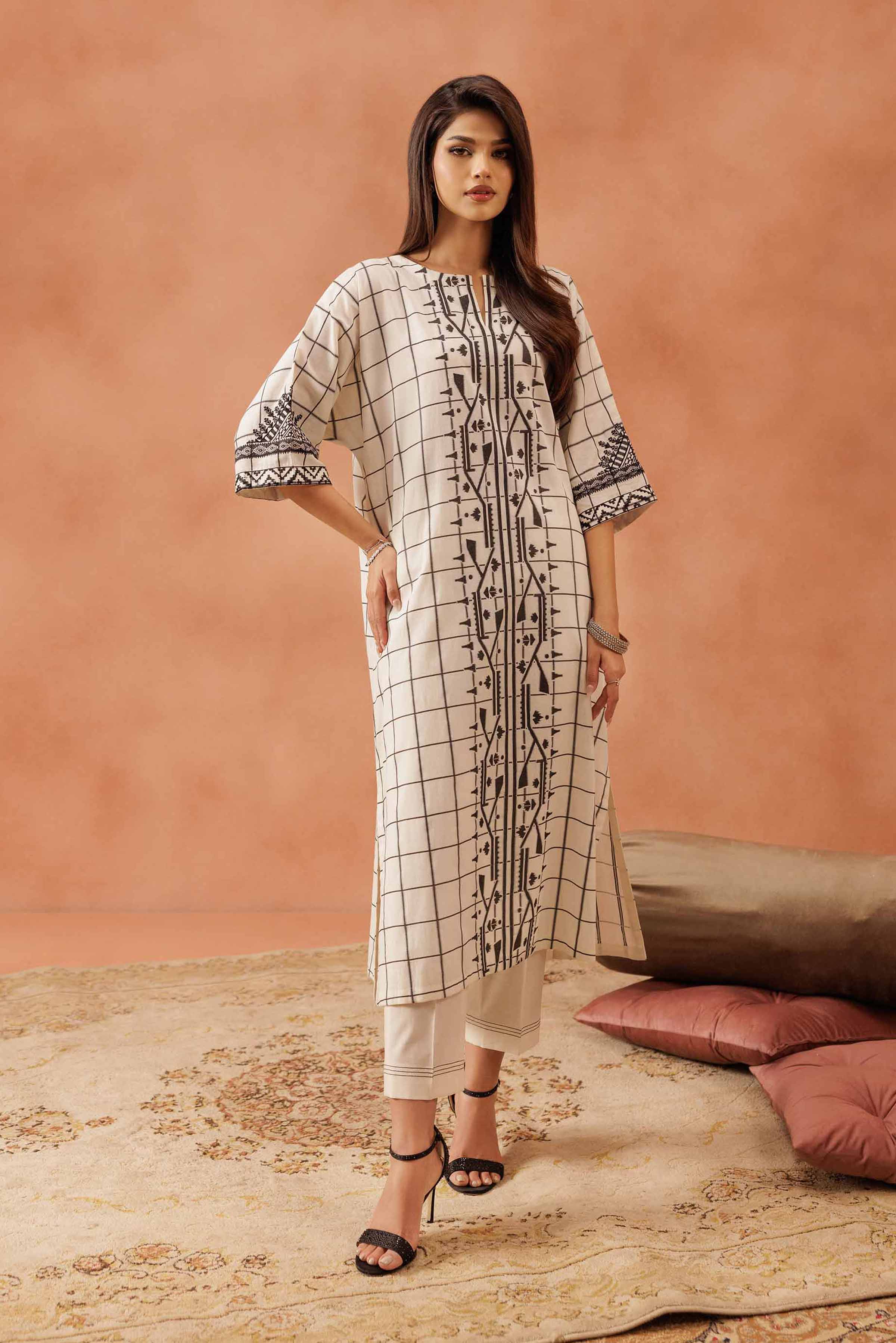 2 Piece - Printed Embroidered Suit - KFE25-92
