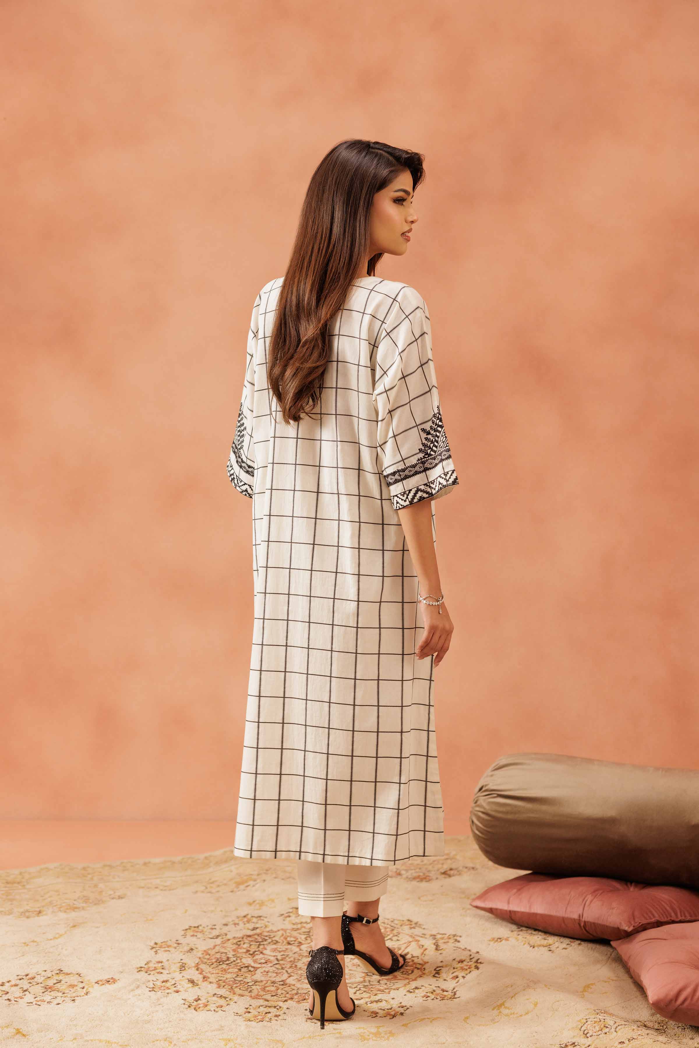 2 Piece - Printed Embroidered Suit - KFE25-92