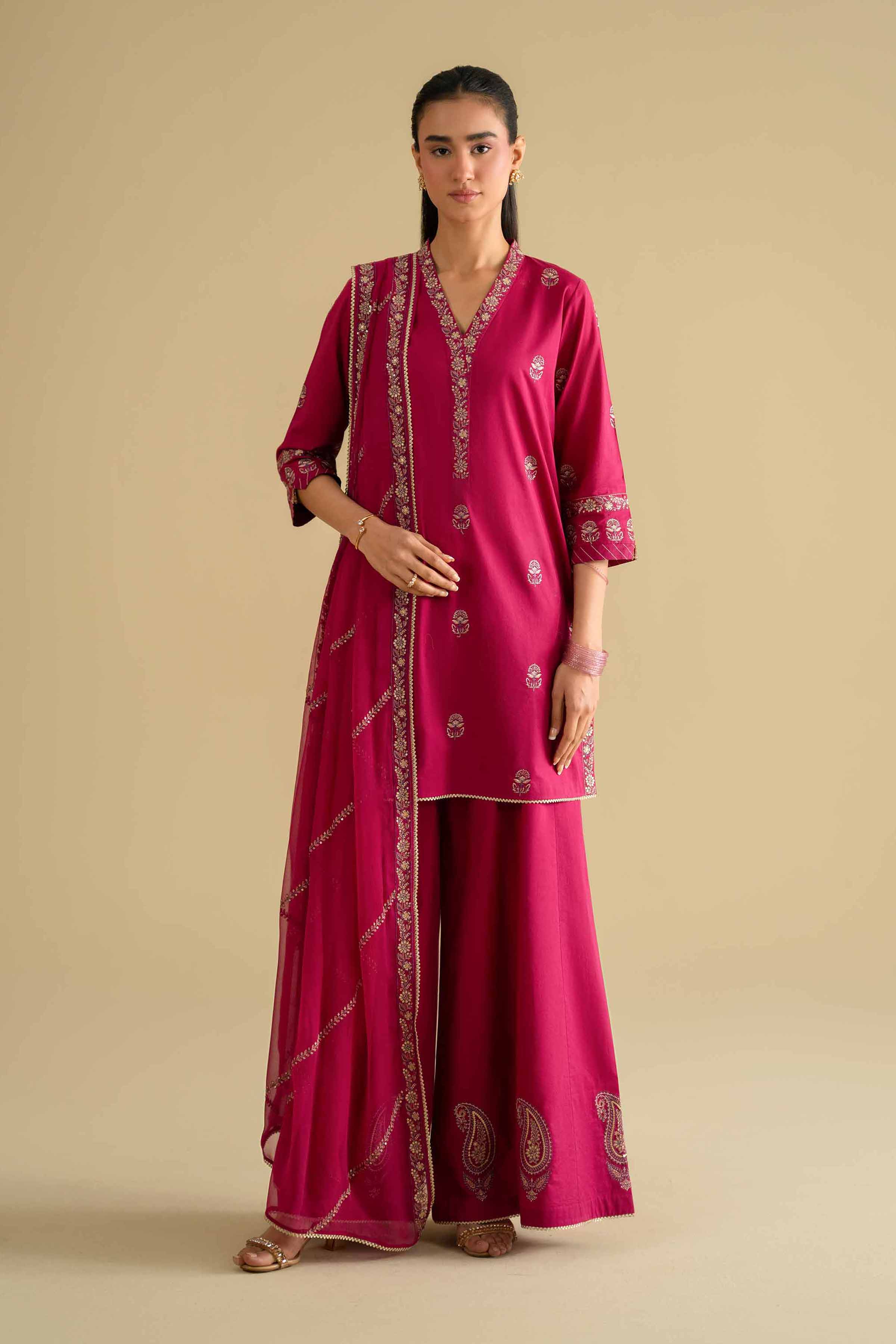 3 Piece - Embroidered Suit - KFE26-105