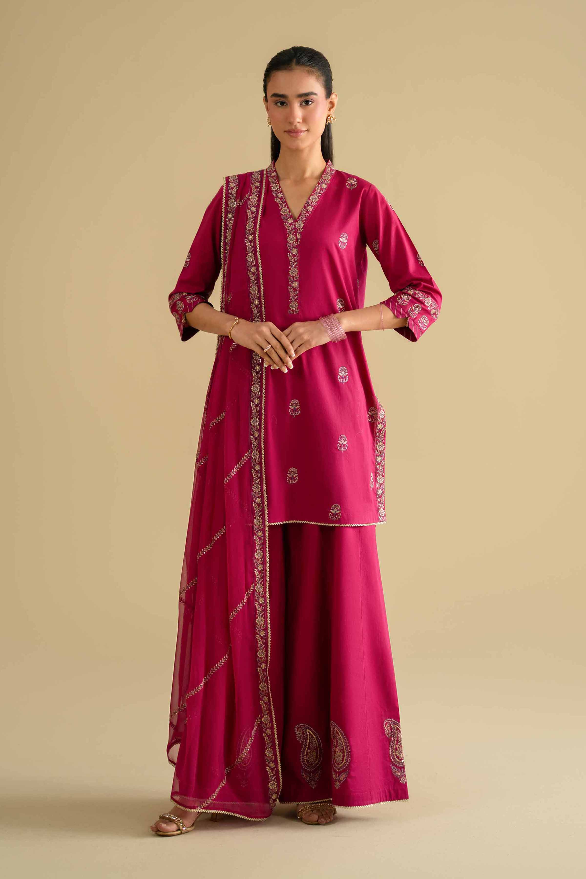 3 Piece - Embroidered Suit - KFE26-105
