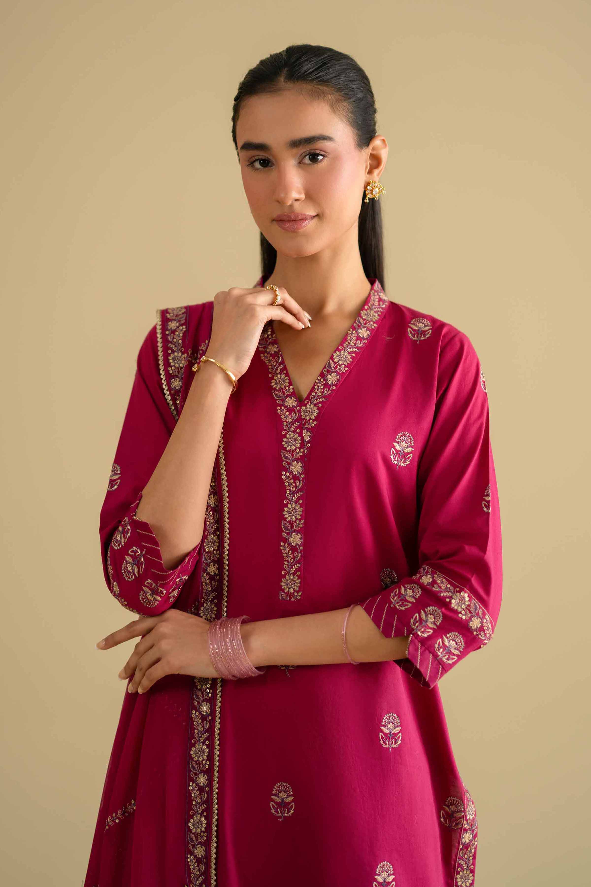 3 Piece - Embroidered Suit - KFE26-105