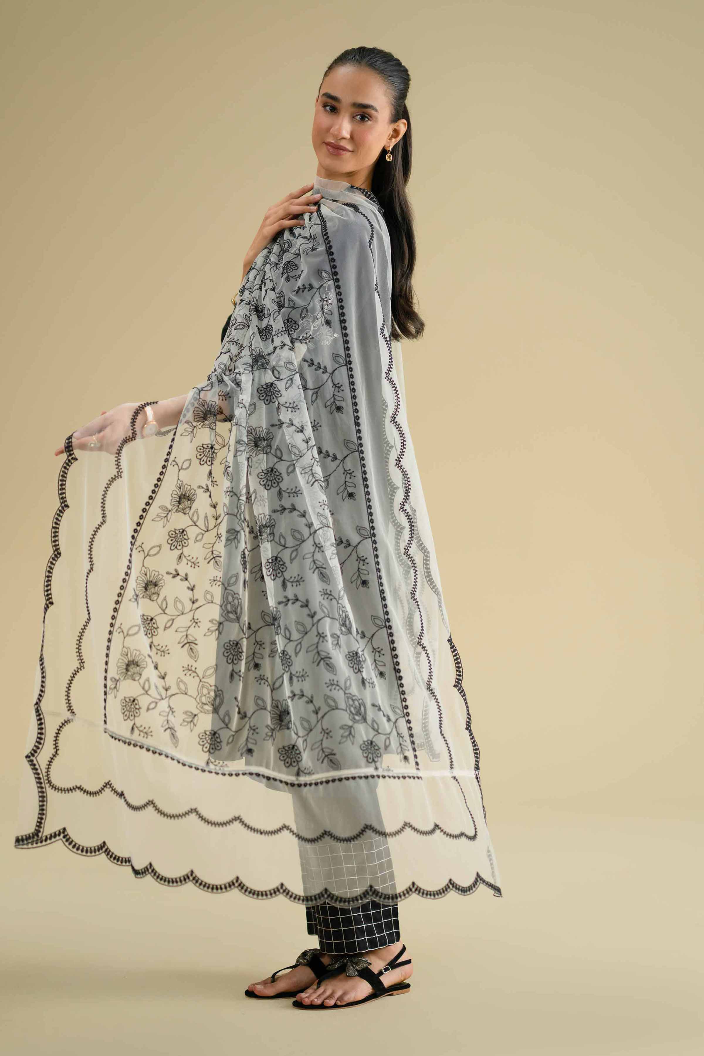 Embroidered Dupatta - KFE26-123