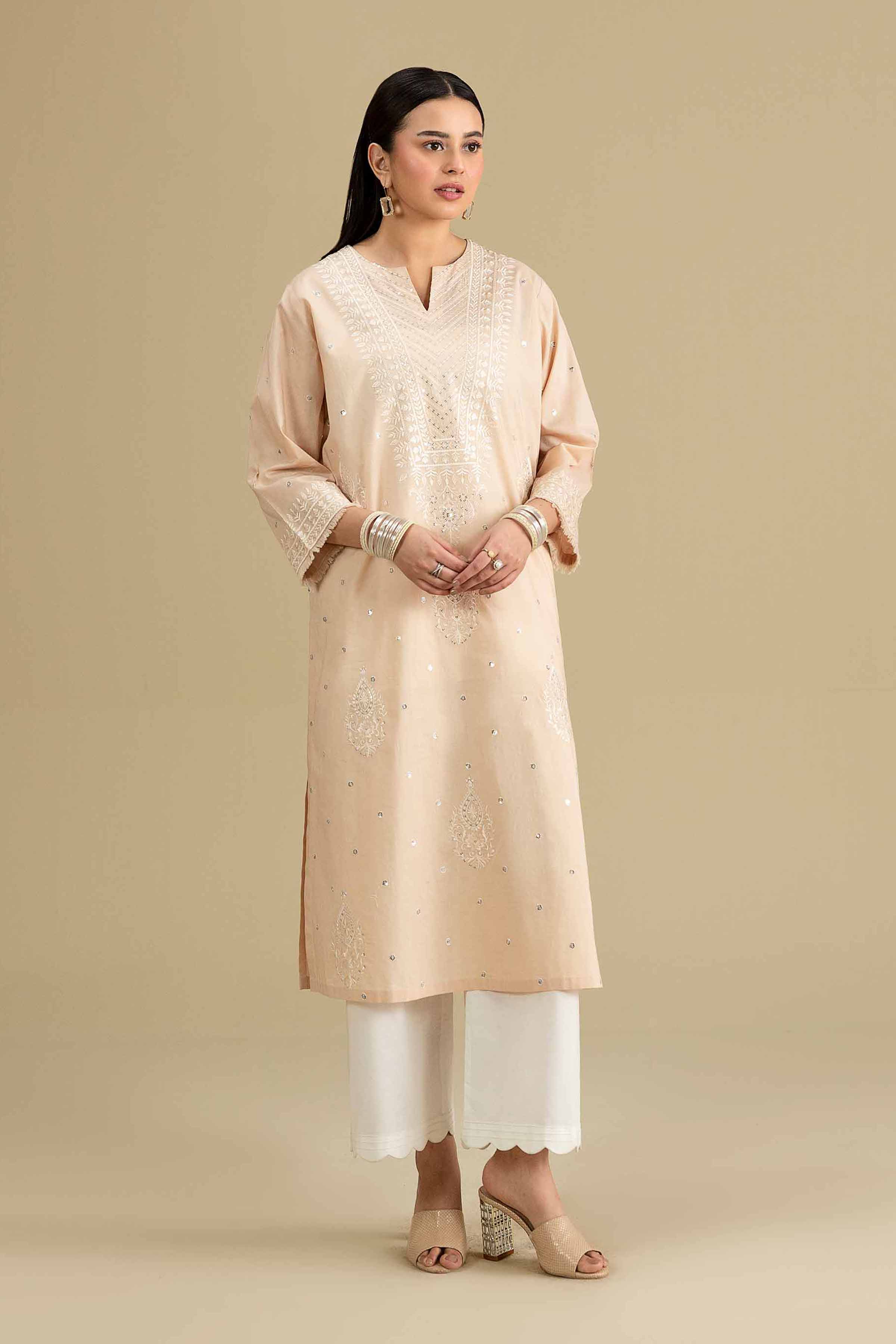 Embroidered Shirt - KFE26-139 Beige Lawn 1PC Embroidered READY TO WEAR