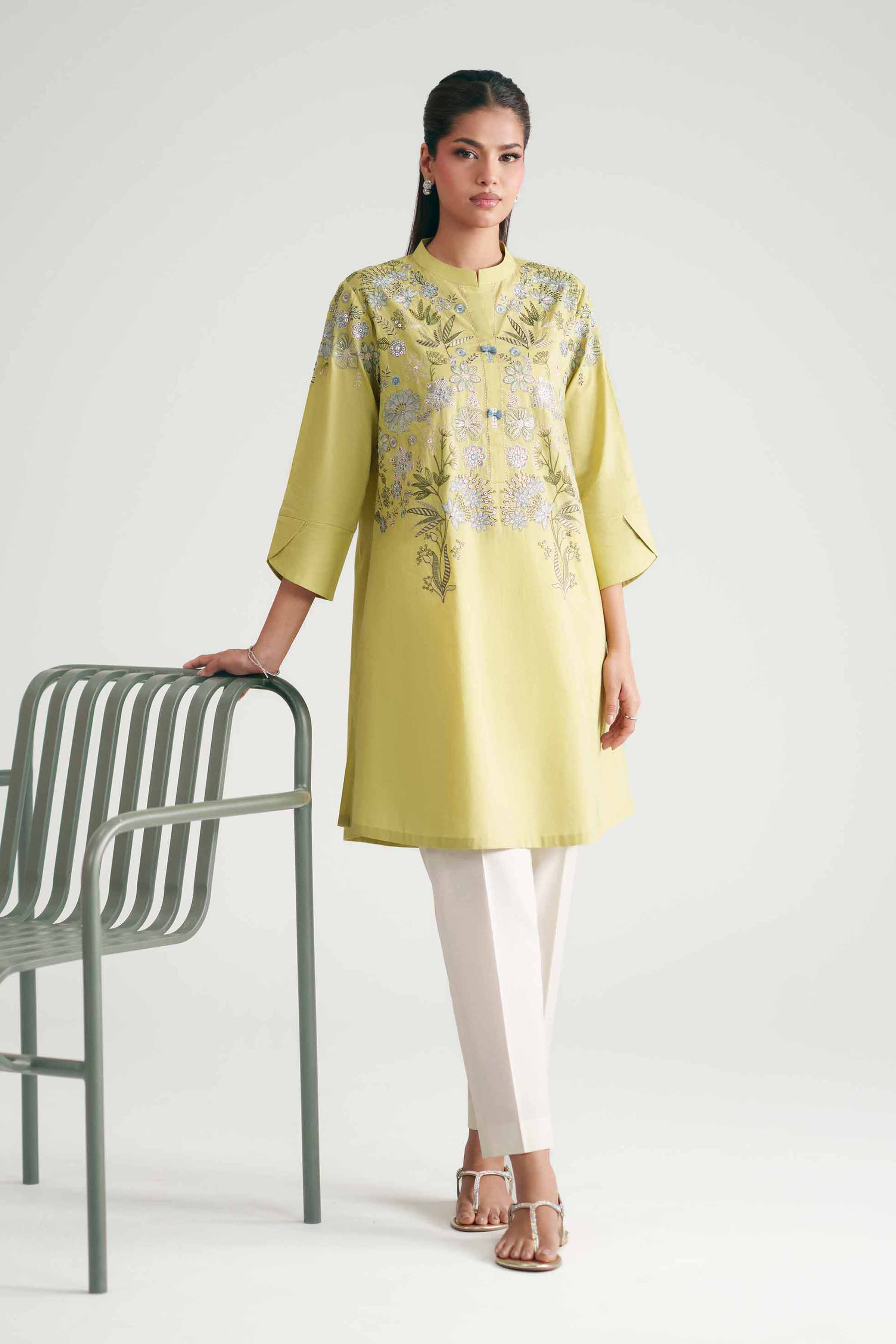 Embroidered Shirt - KFE26-140 Green Lawn 1PC Embroidered READY TO WEAR