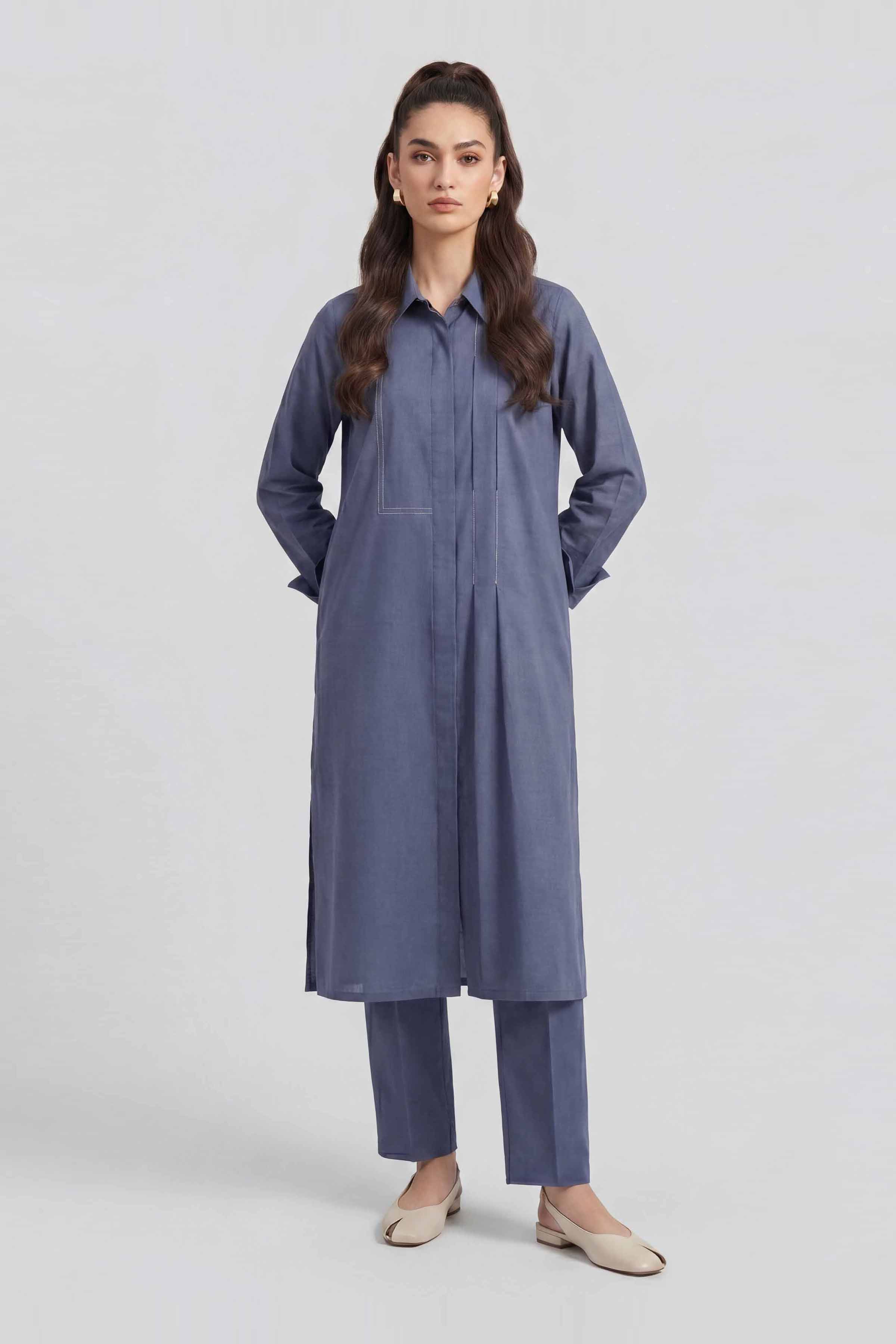 2 Piece - Solid Suit - KFE26-151 Blue Yarn Dyed 2PC Solids READY TO WEAR