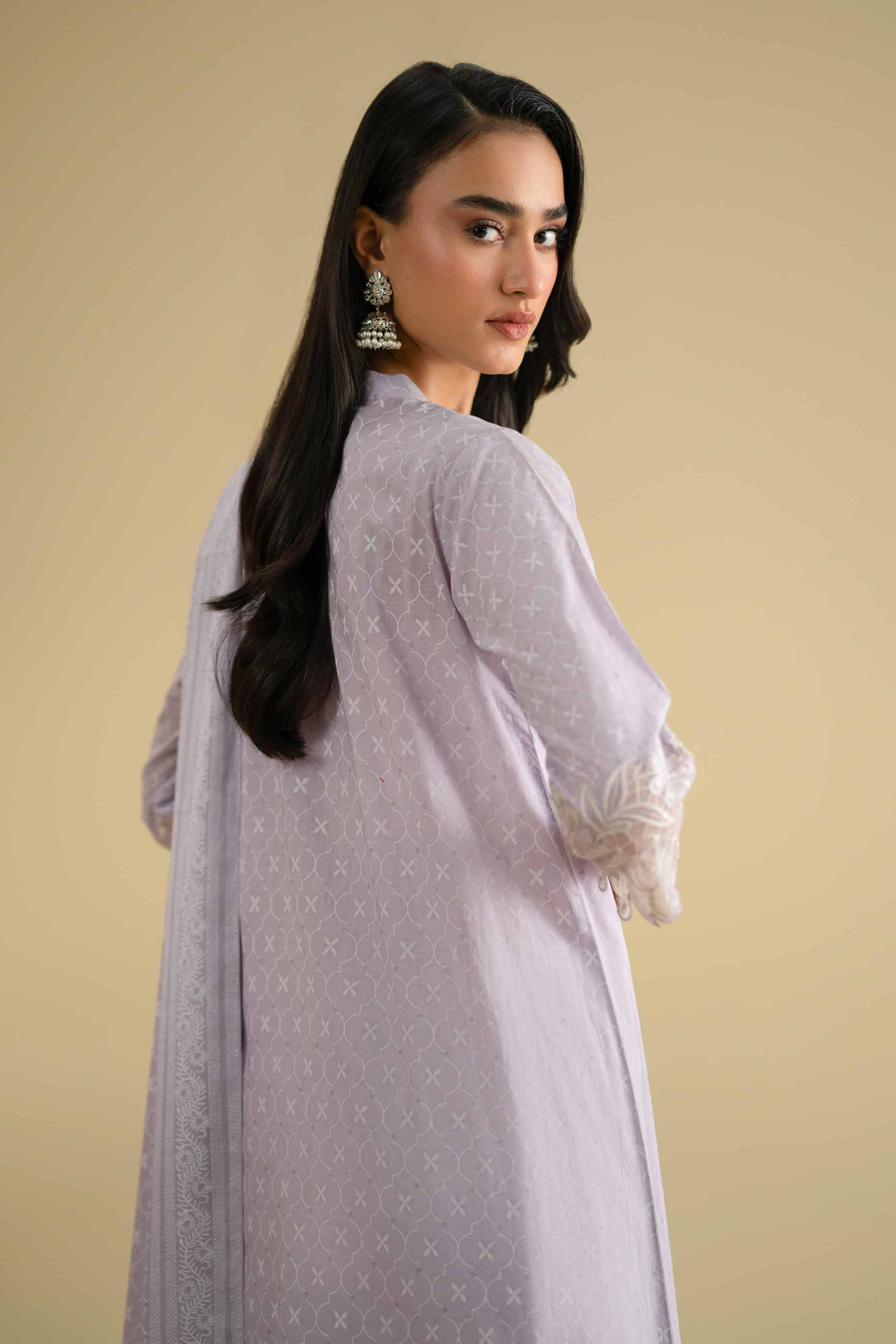 2 Piece - Printed Embroidered Suit - KFE26-28 Purple Lawn 2PC Embroidered LUXURY