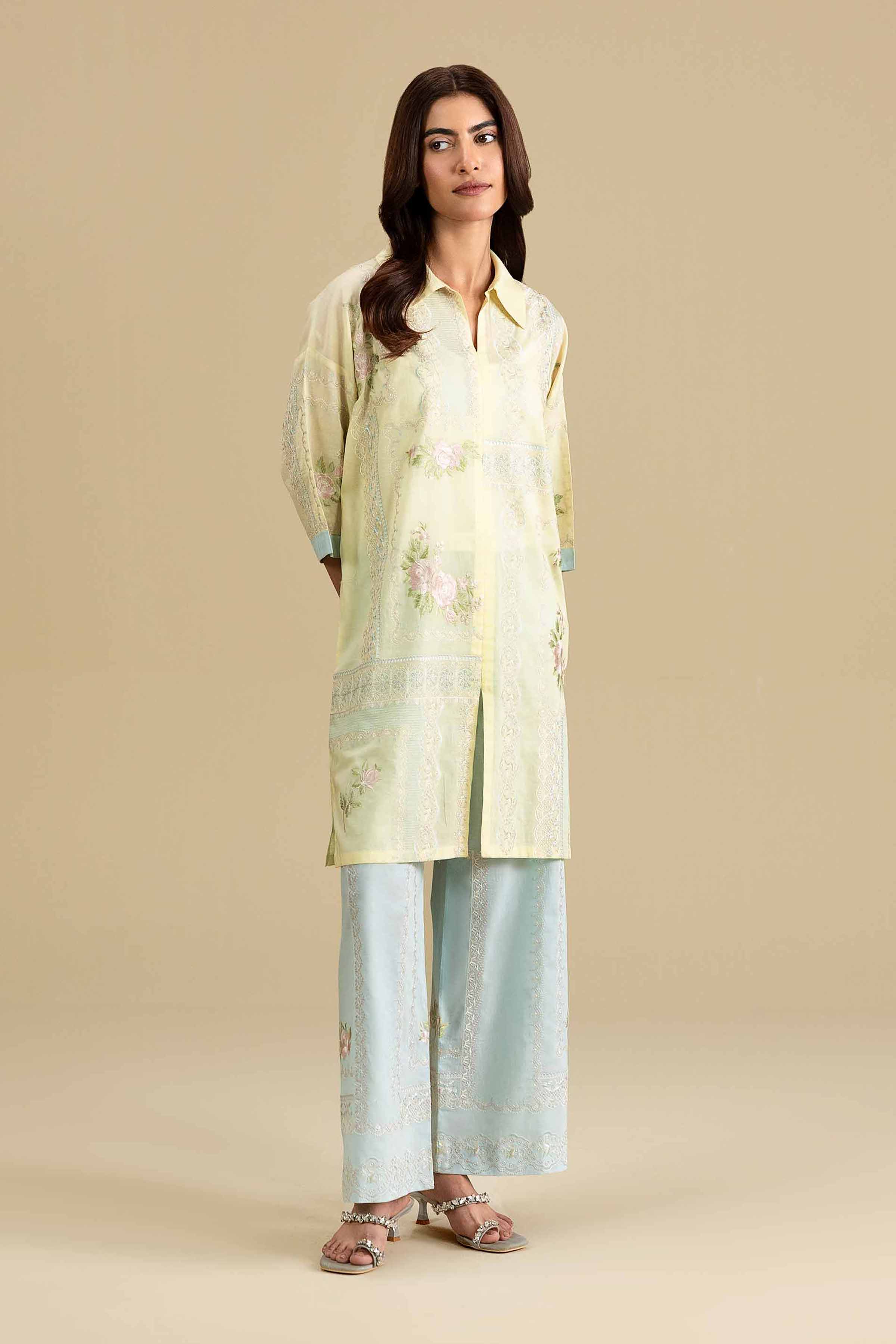 2 Piece - Embroidered Suit - KFE26-33 Yellow Lawn 2PC Embroidered READY TO WEAR